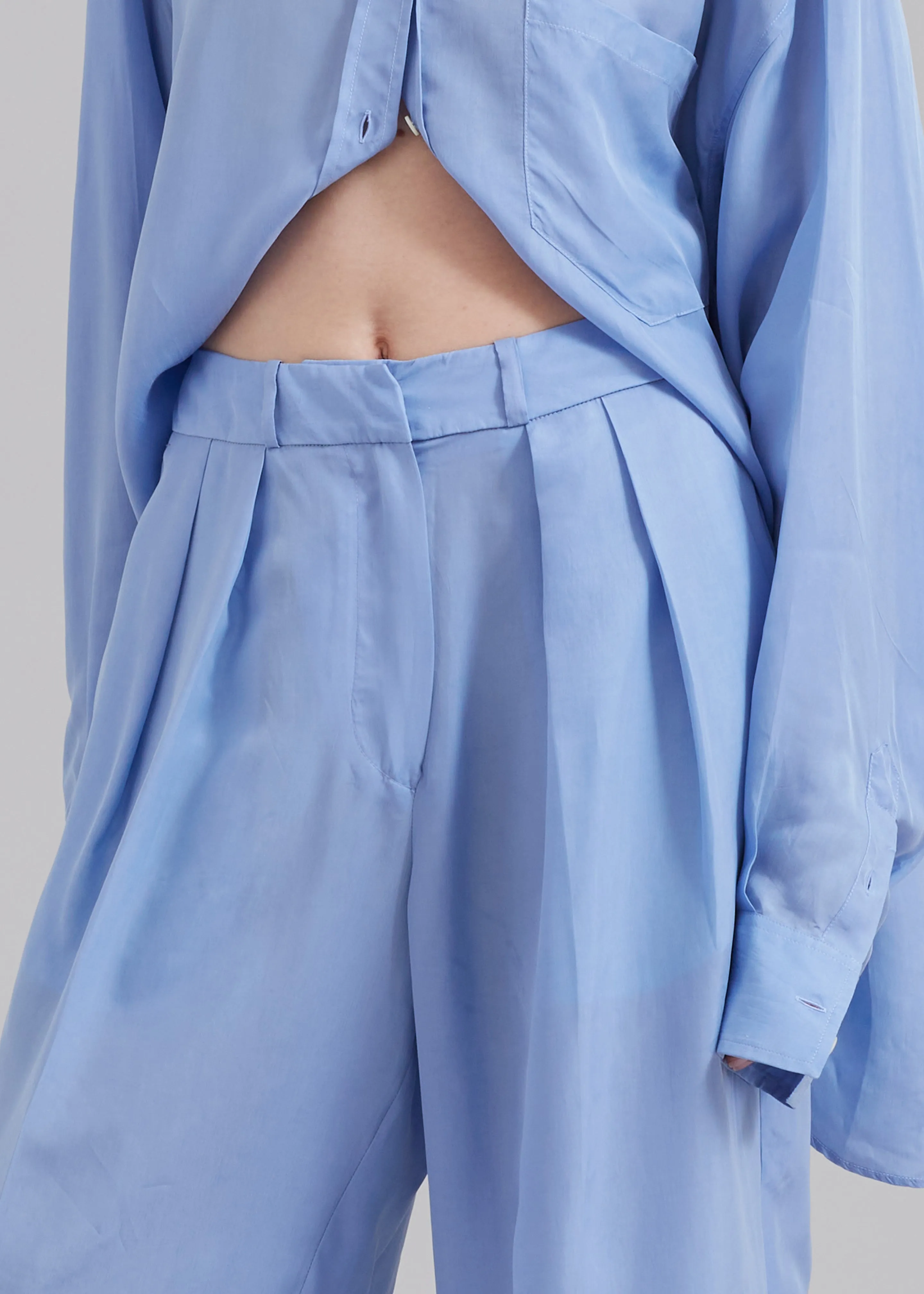 Tansy Silky Pleated Trousers - Light Blue sold by Frankie Shop product image thumbnail 4
