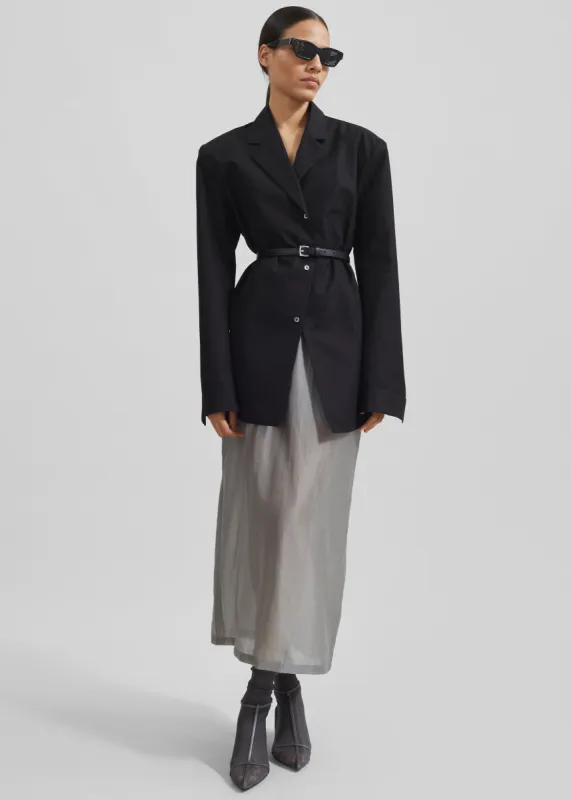 Avianna Padded Button Up Shirt - Black sold by Frankie Shop