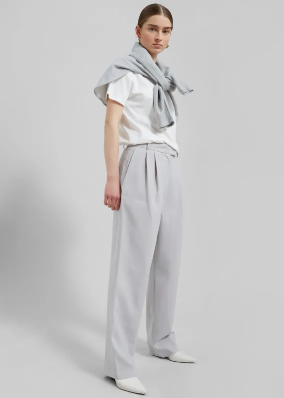 Bea Pleated Suit Pants - Grey sold by Frankie Shop