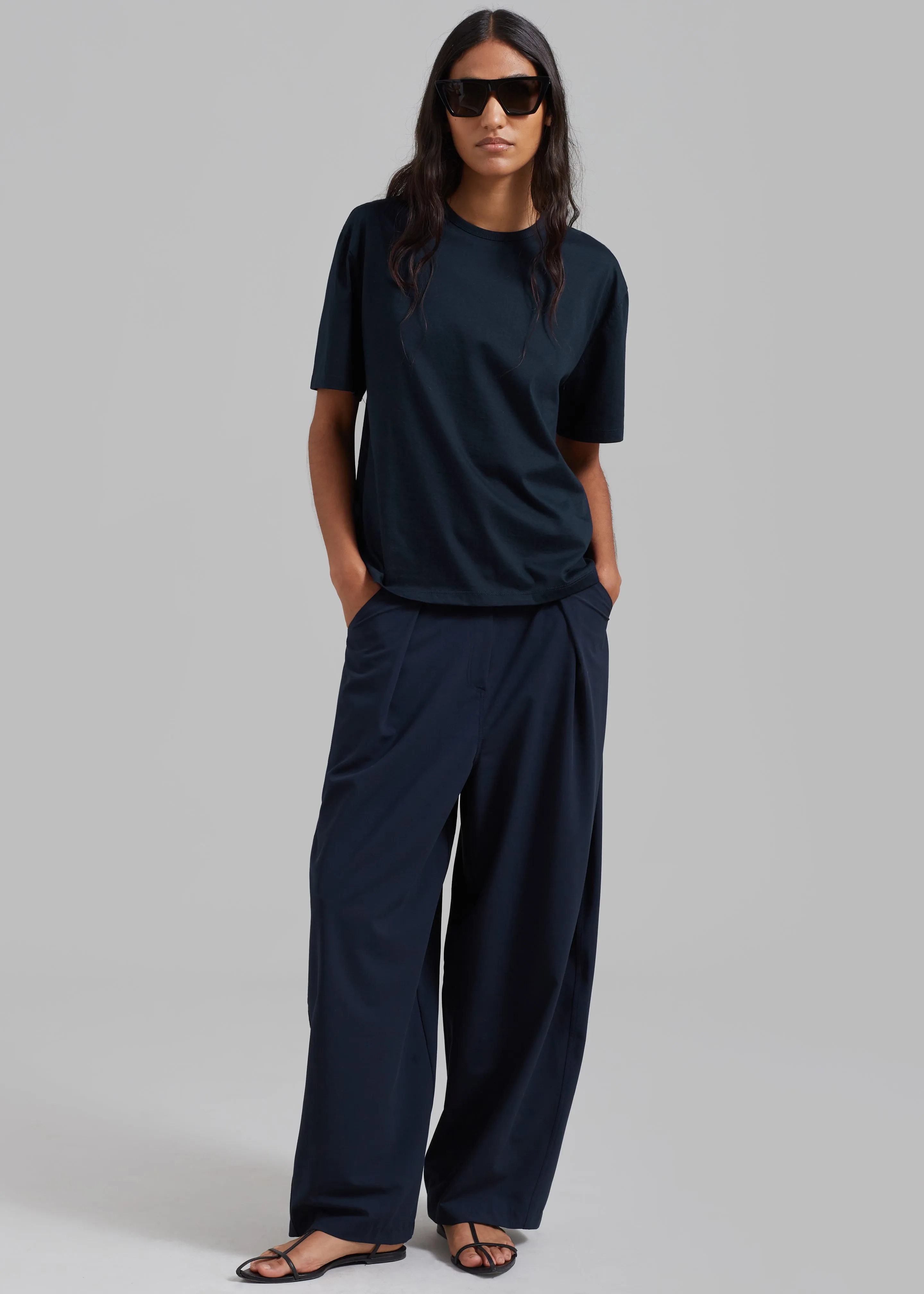 Connell Boxy Tee - Navy sold by Frankie Shop