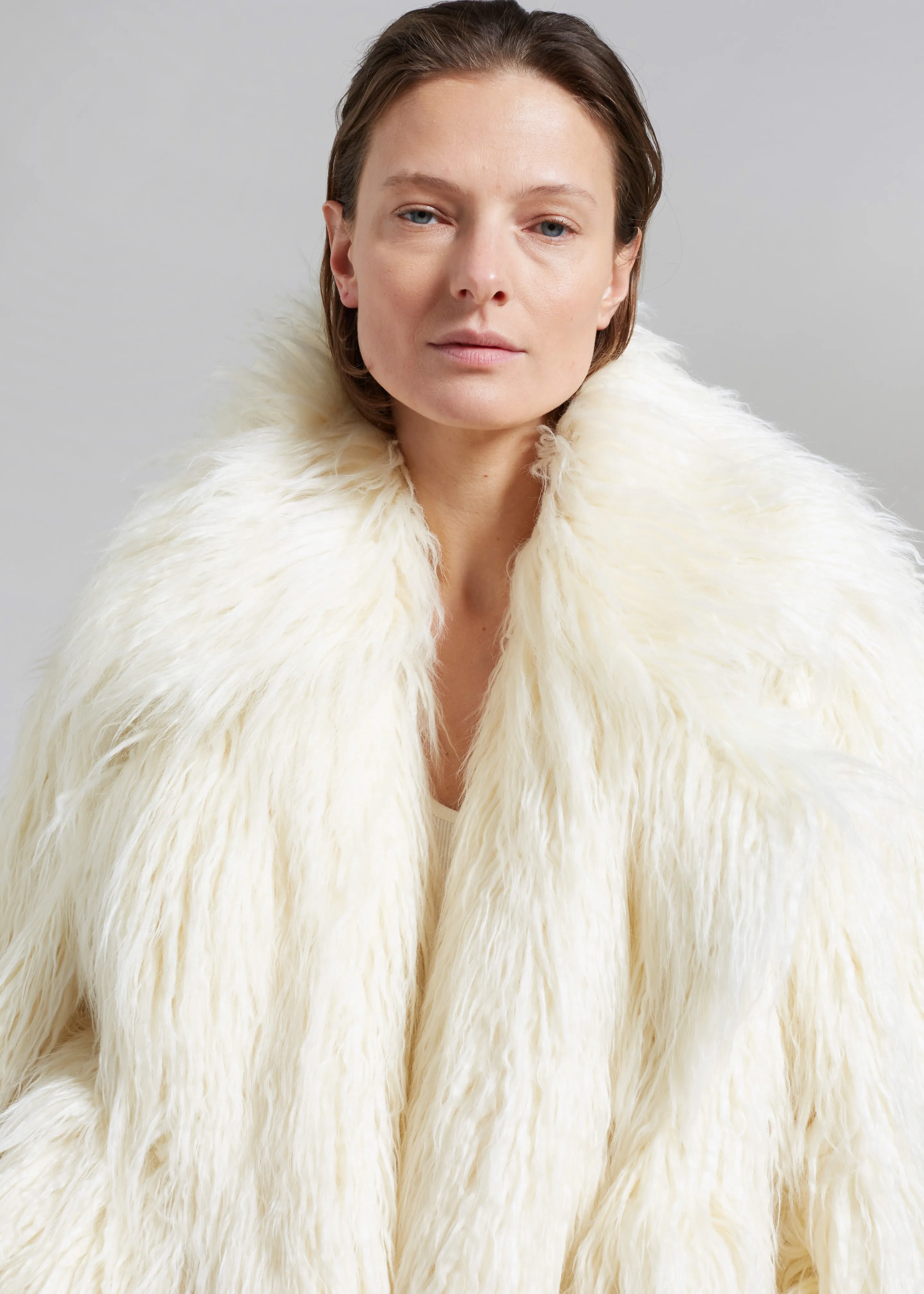 Liza Short Faux Fur Coat - Off White sold by Frankie Shop product image thumbnail 2