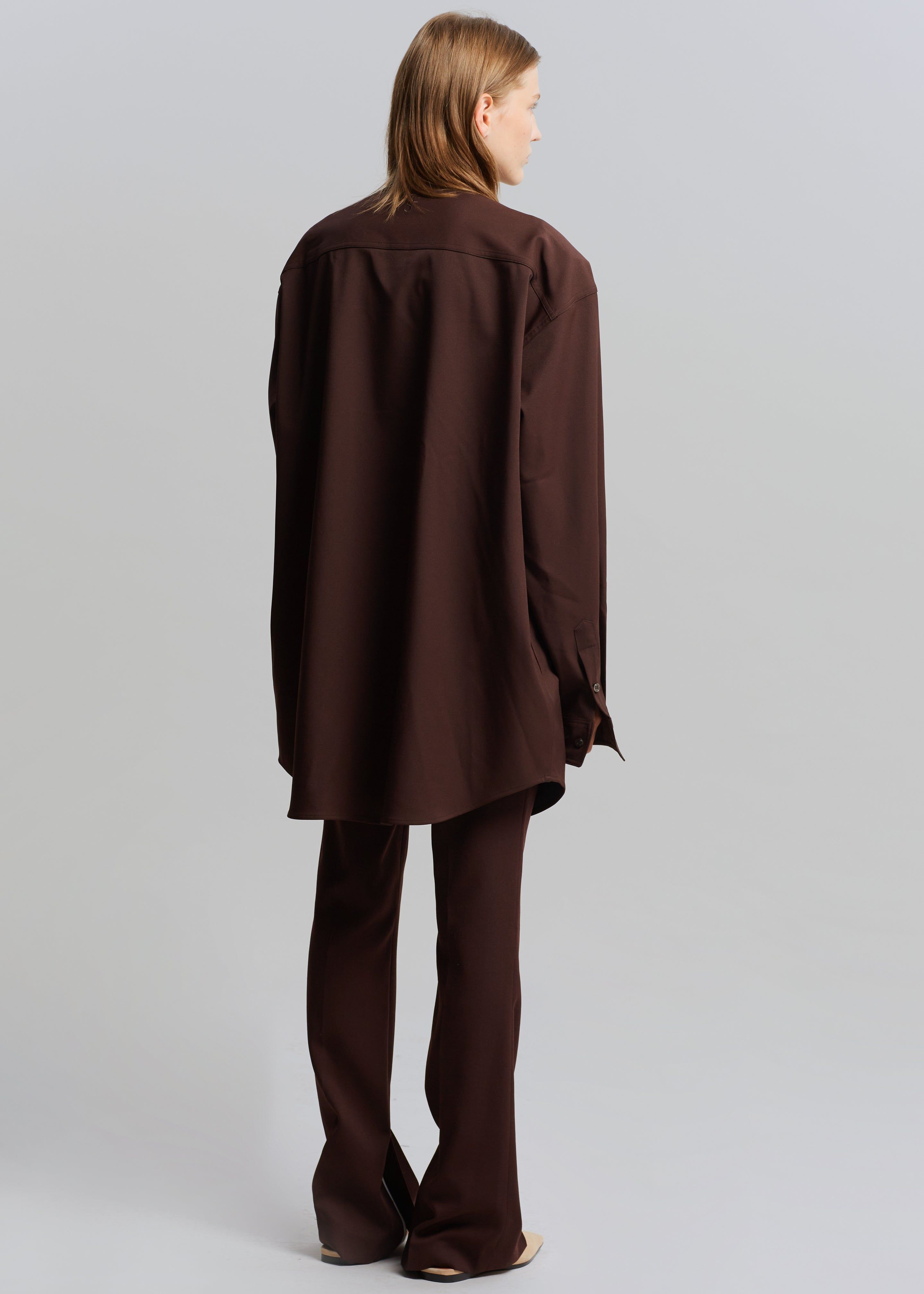 Lio Detachable Padded Shoulder Shirt - Chocolate sold by Frankie Shop product image thumbnail 8