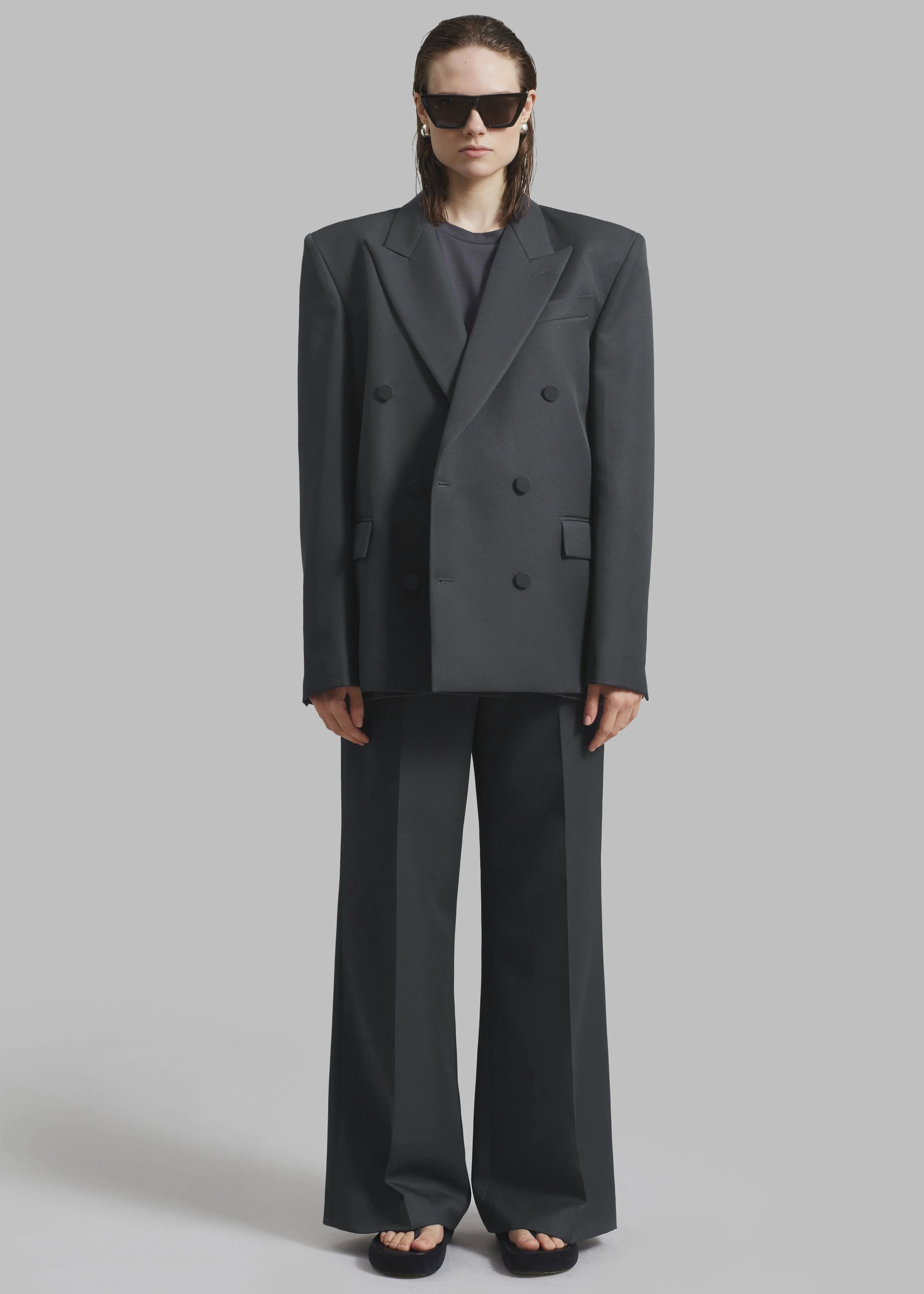 Zia Covered Buttons Blazer - Charcoal sold by Frankie Shop product image thumbnail 2