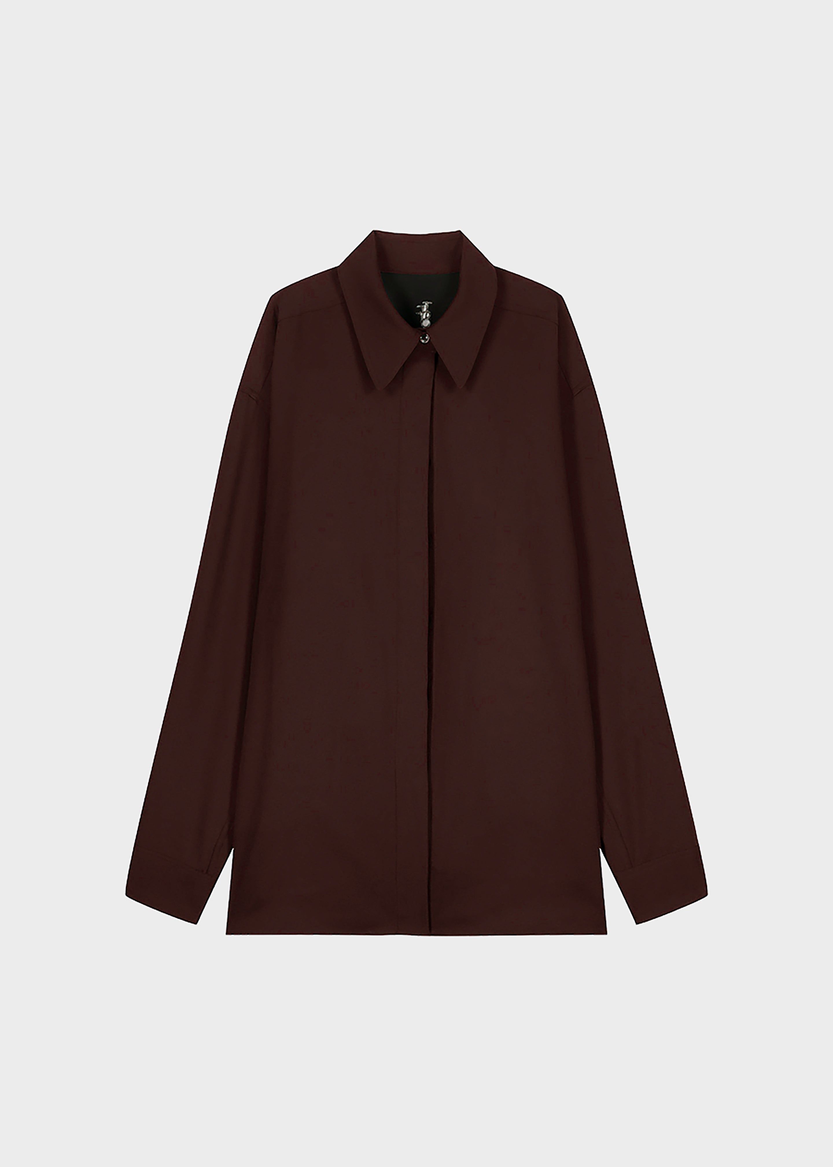 Lio Detachable Padded Shoulder Shirt - Chocolate sold by Frankie Shop product image thumbnail 9