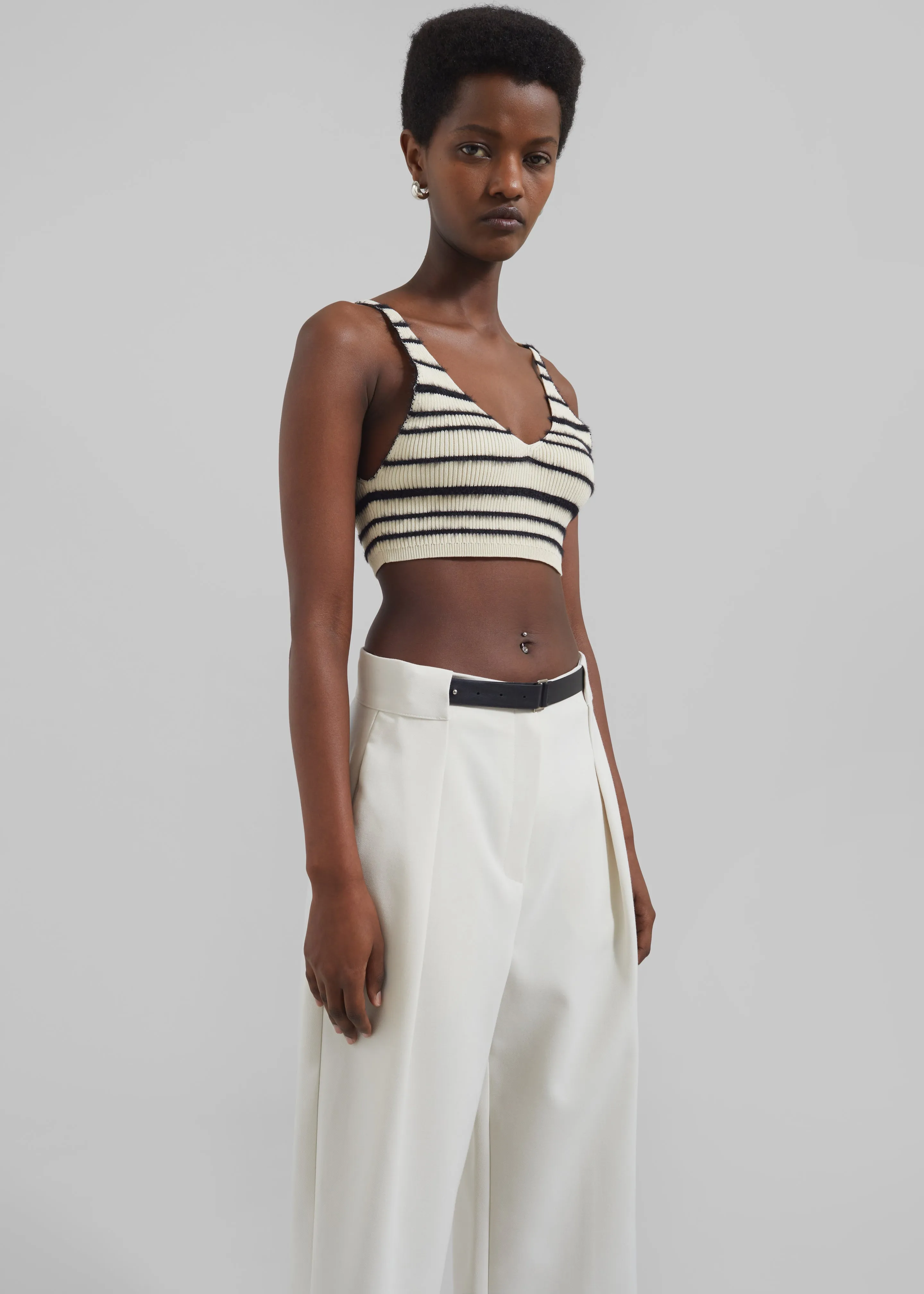 By Malene Birger Reggie Bralette - Black Stripe sold by Frankie Shop