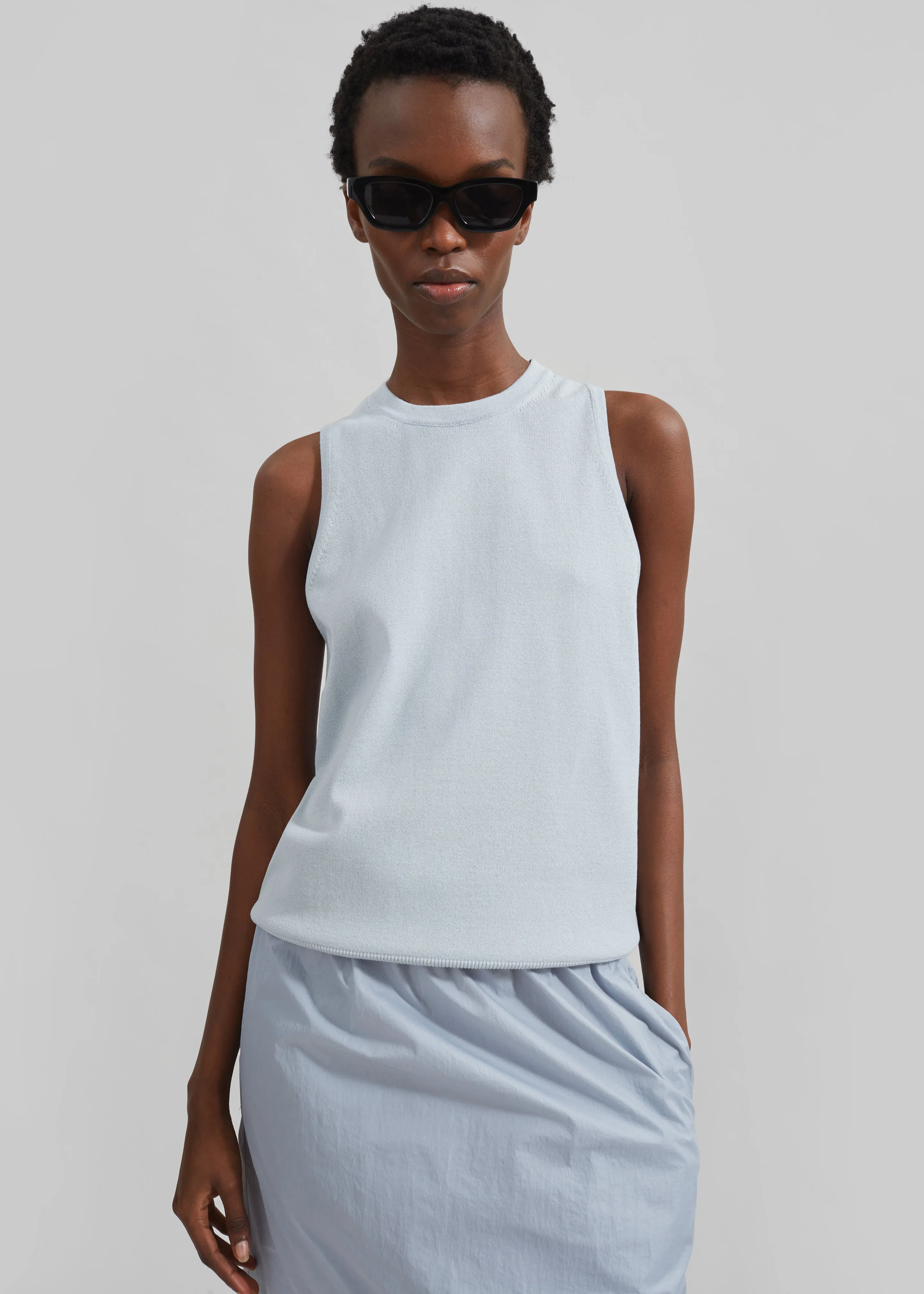Eza Tank Top - Dusty Blue sold by Frankie Shop product image thumbnail 4