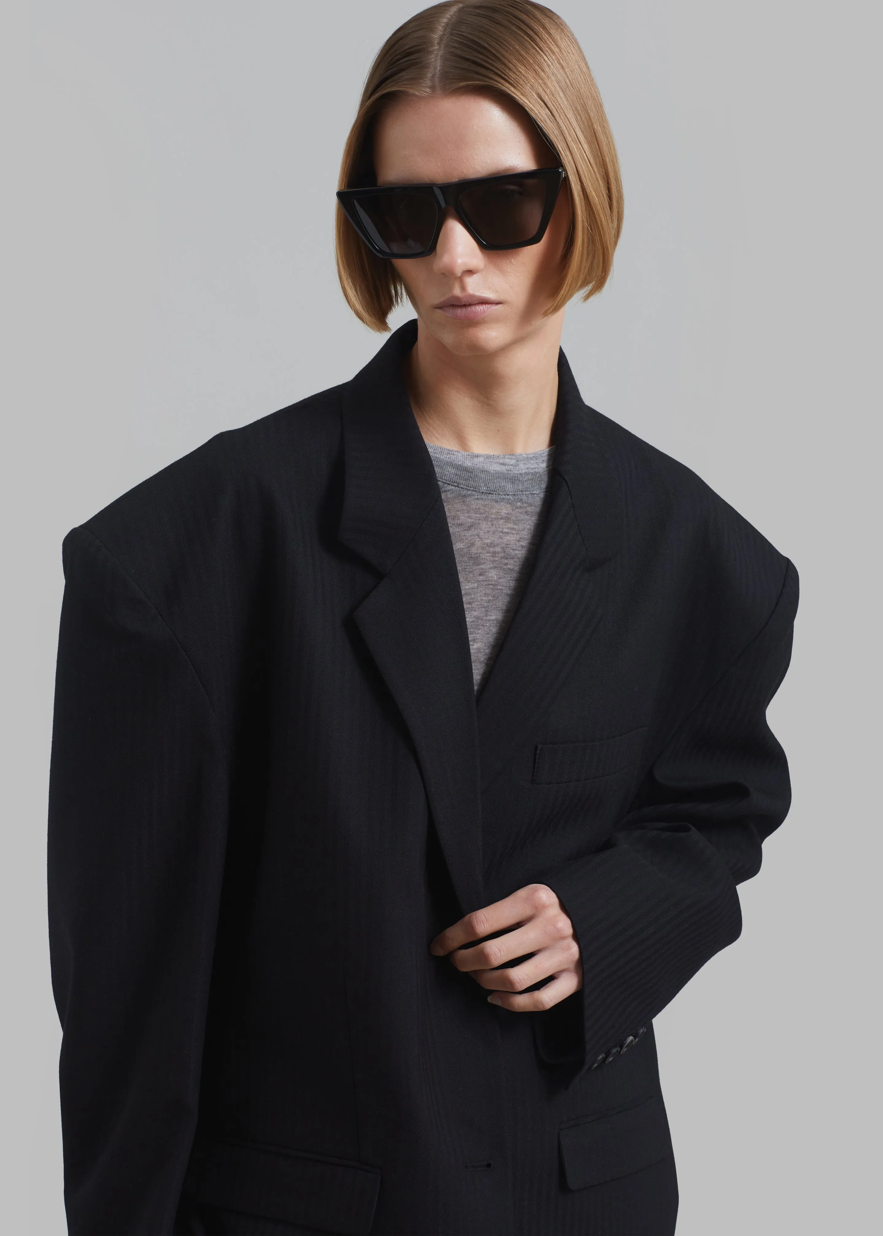 Ingrid Oversized Blazer - Black Stripe sold by Frankie Shop product image thumbnail 2