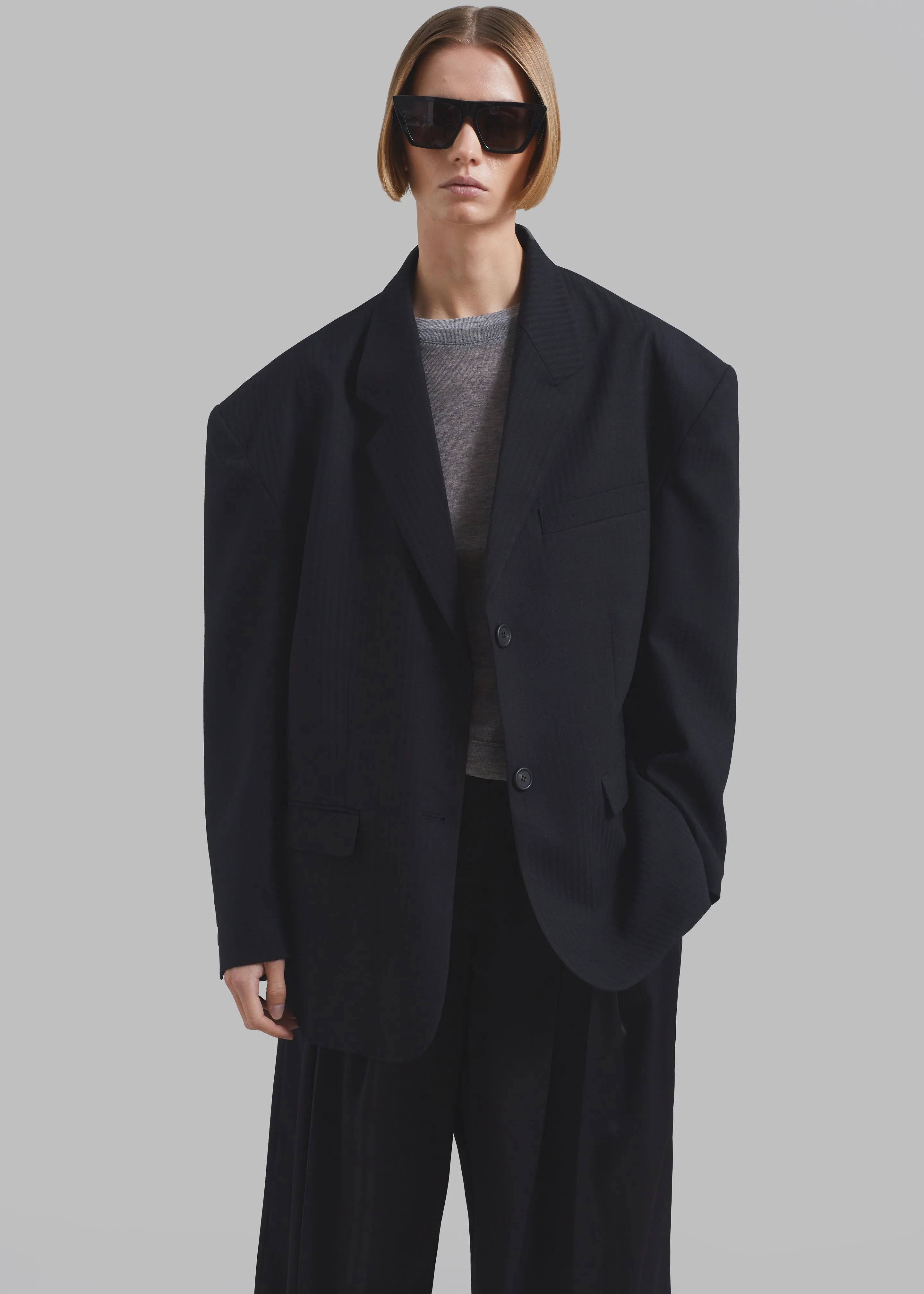 Ingrid Oversized Blazer - Black Stripe sold by Frankie Shop product image thumbnail 4