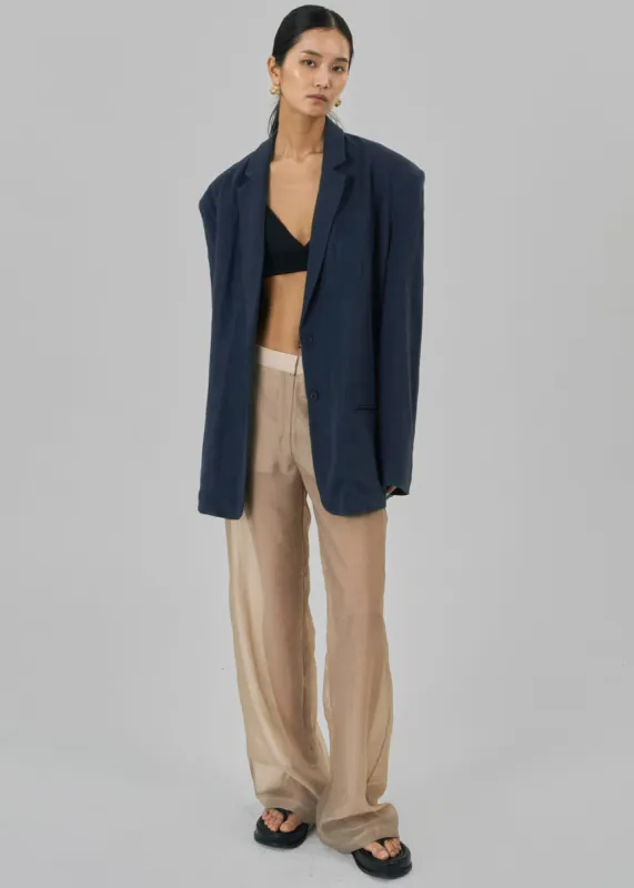 Keenan Linen Oversized Blazer - Navy sold by Frankie Shop
