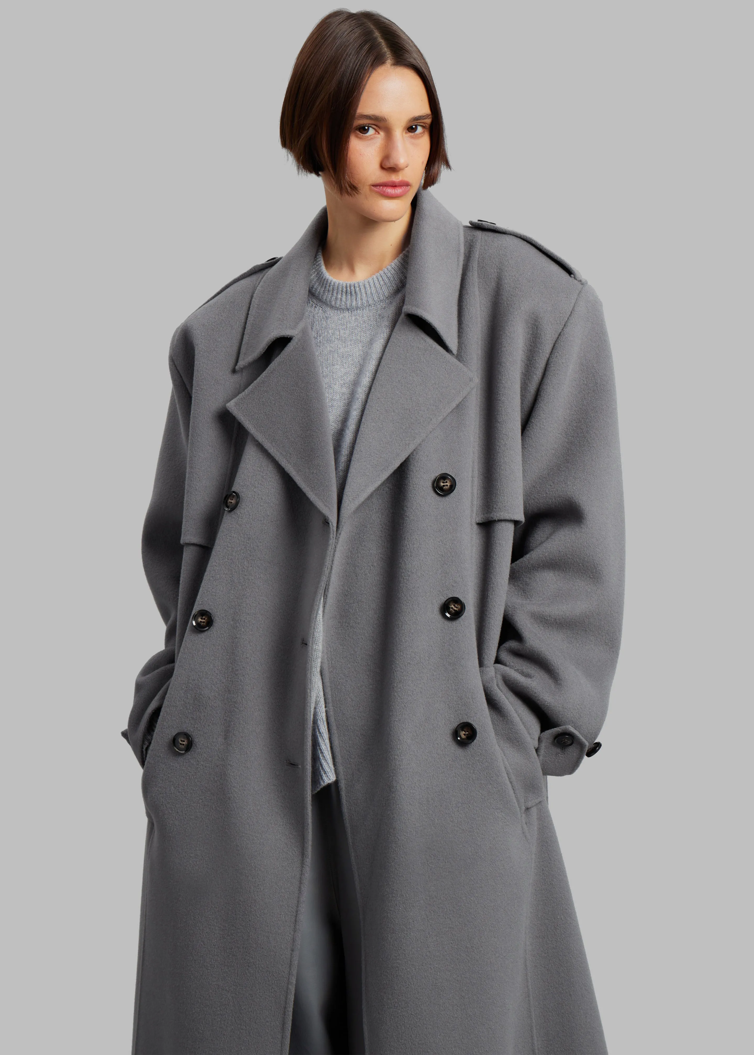 Nikola Padded Trench Coat - Grey sold by Frankie Shop product image thumbnail 4