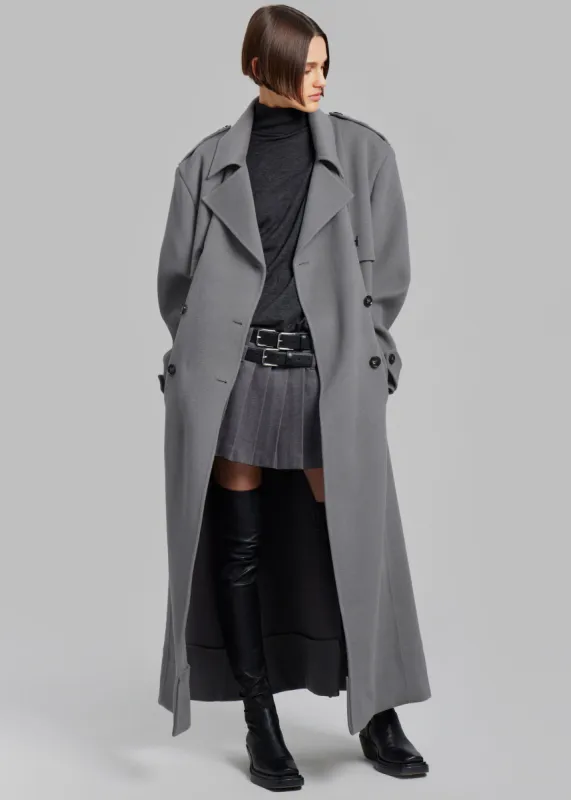 Nikola Padded Trench Coat - Grey sold by Frankie Shop