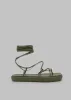 Ilio Smeraldo Géraldine Boublil Lace Up Flat Sandal - Kaki sold by Frankie Shop