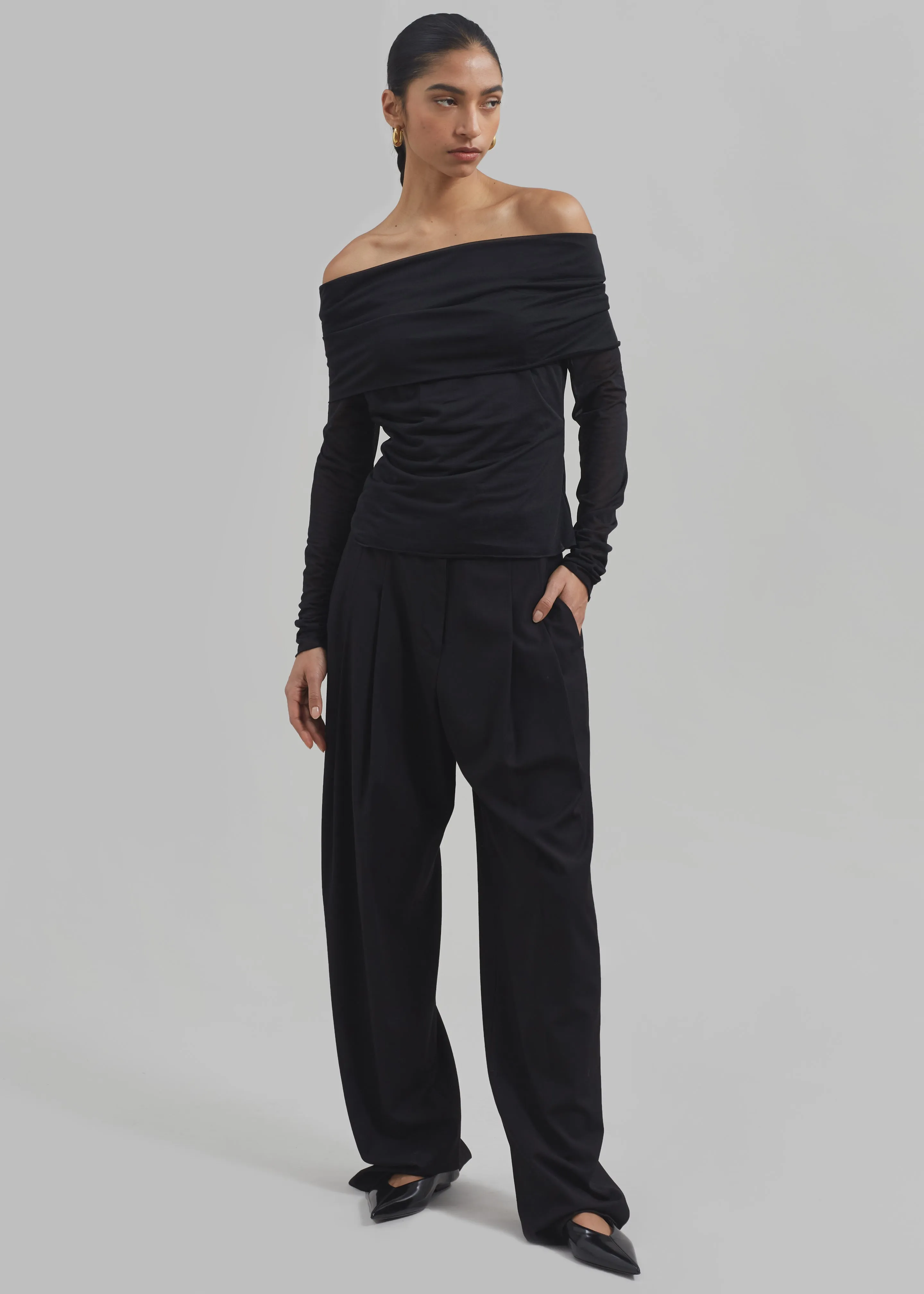 Rotate Sheer Off-Shoulder Top - Black sold by Frankie Shop product image thumbnail 2