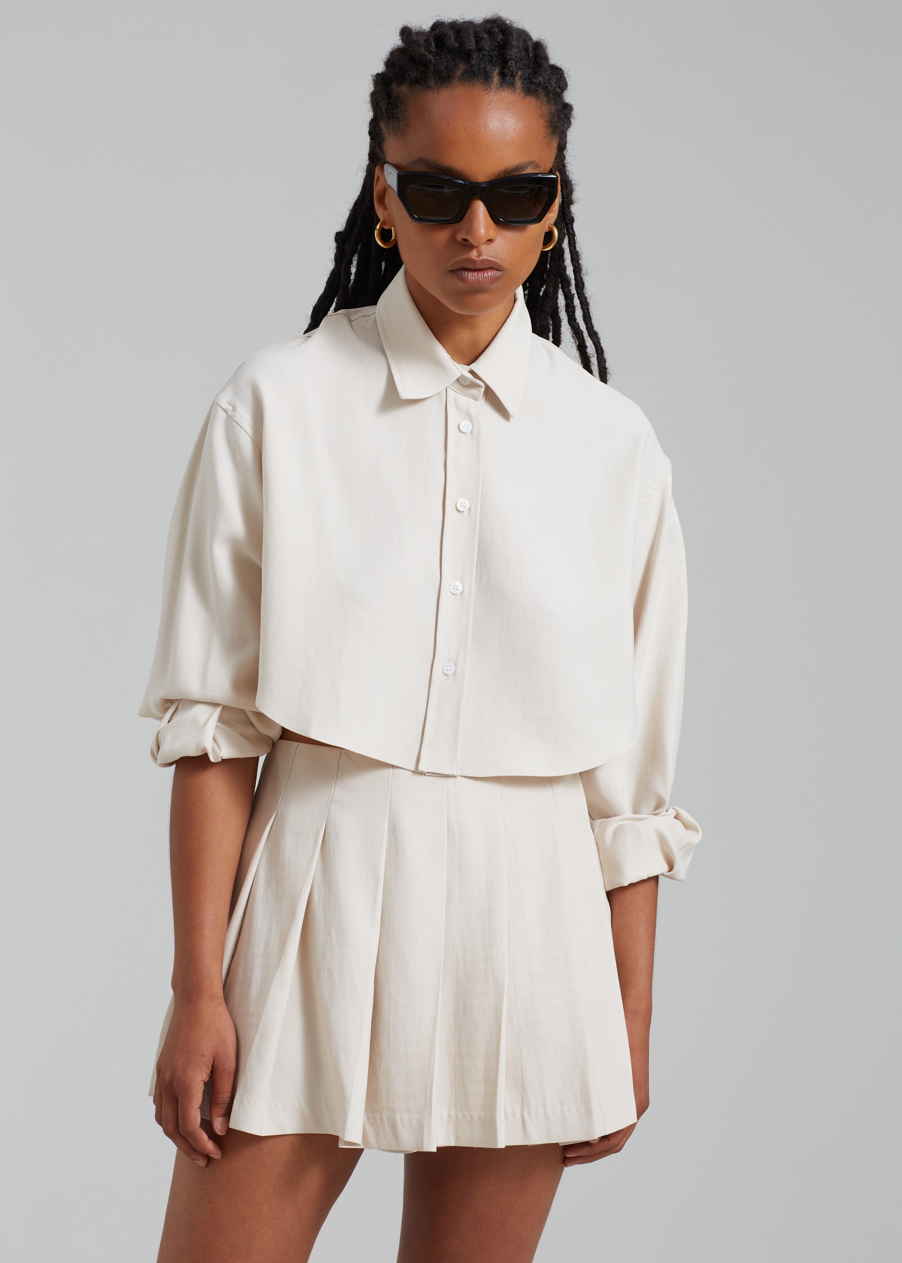 Steffi Cropped Shirt - Beige sold by Frankie Shop product image thumbnail 3