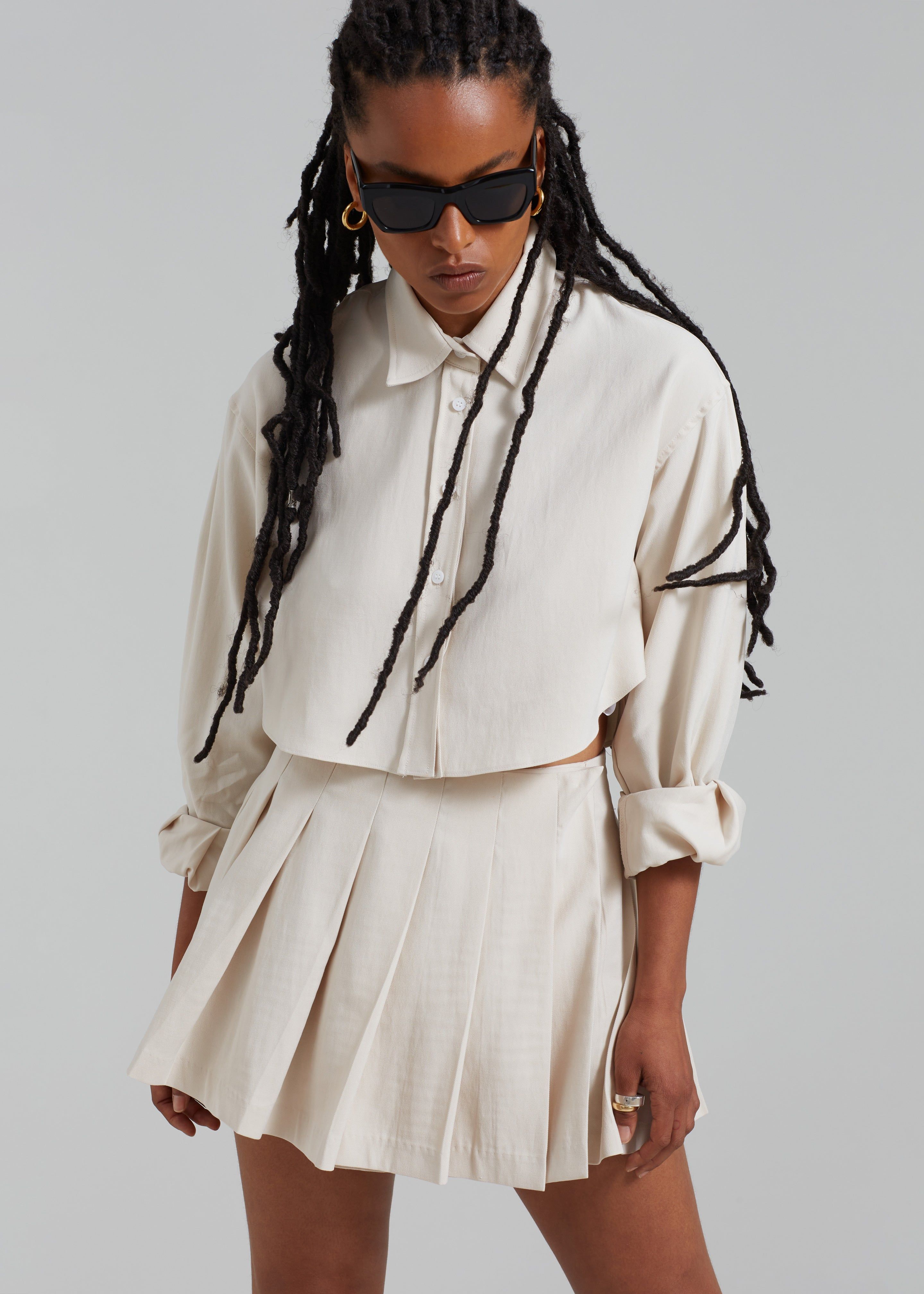 Steffi Cropped Shirt - Beige sold by Frankie Shop product image thumbnail 5