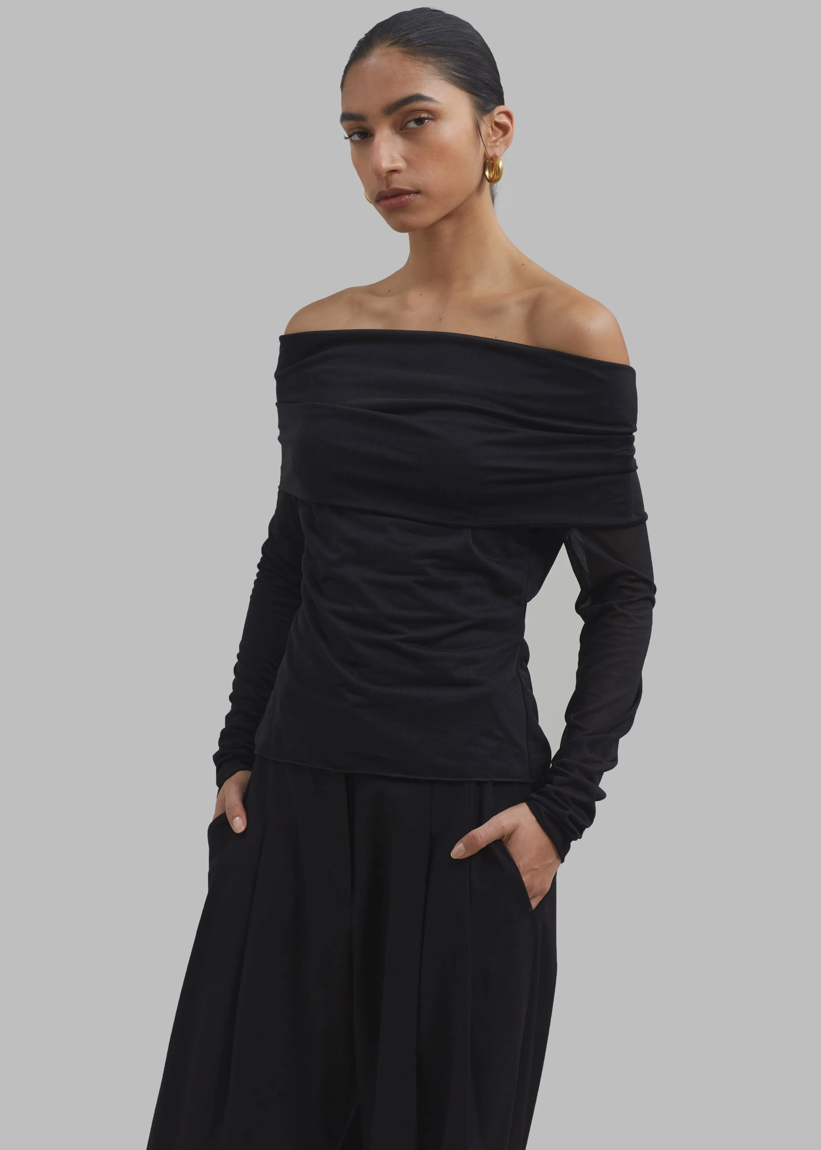 Rotate Sheer Off-Shoulder Top - Black sold by Frankie Shop product image thumbnail 3