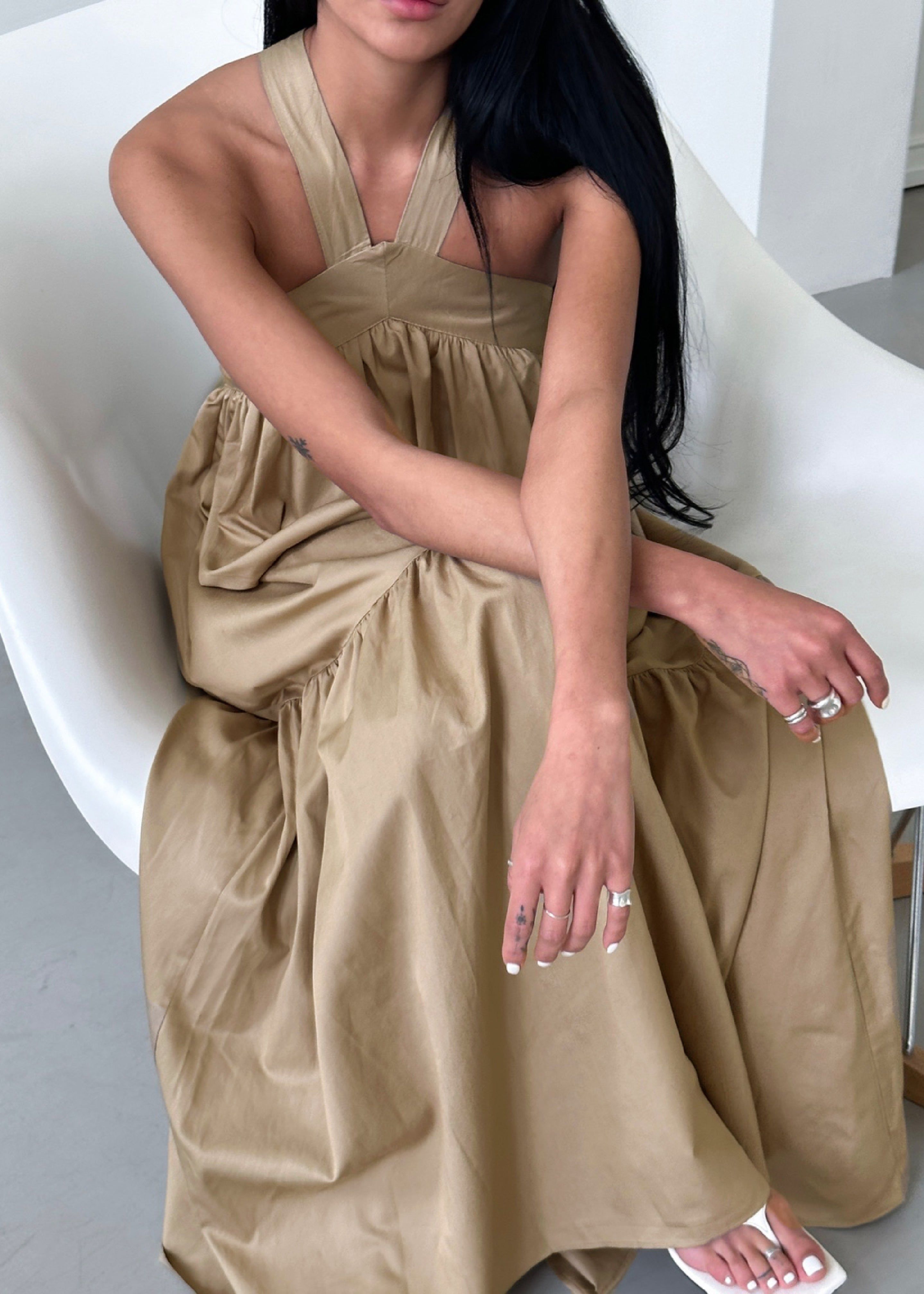 Gracie Halter Maxi Dress - Beige sold by Frankie Shop product image thumbnail 5