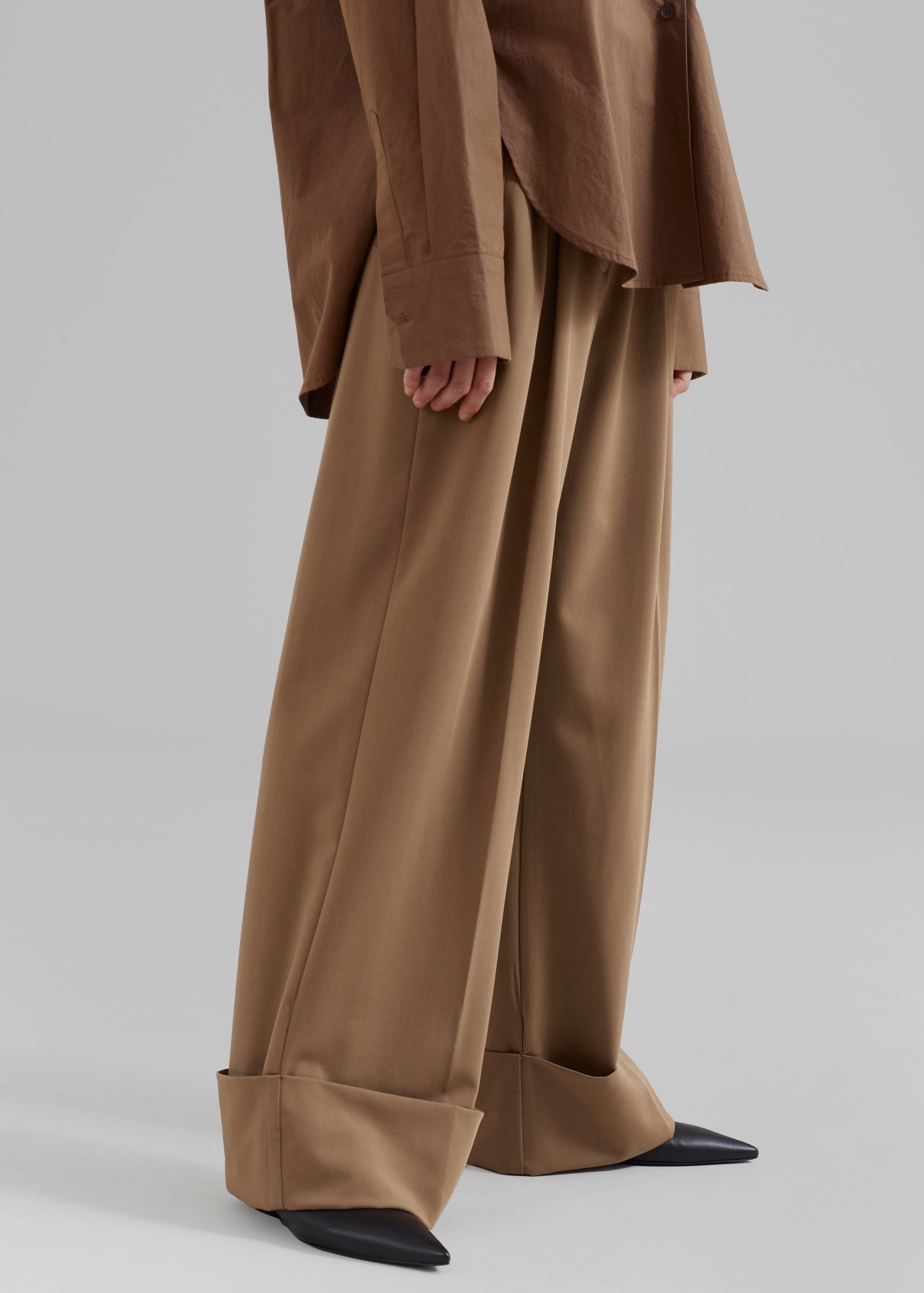 Dax Wide Cuff Trousers - Brown sold by Frankie Shop product image thumbnail 3