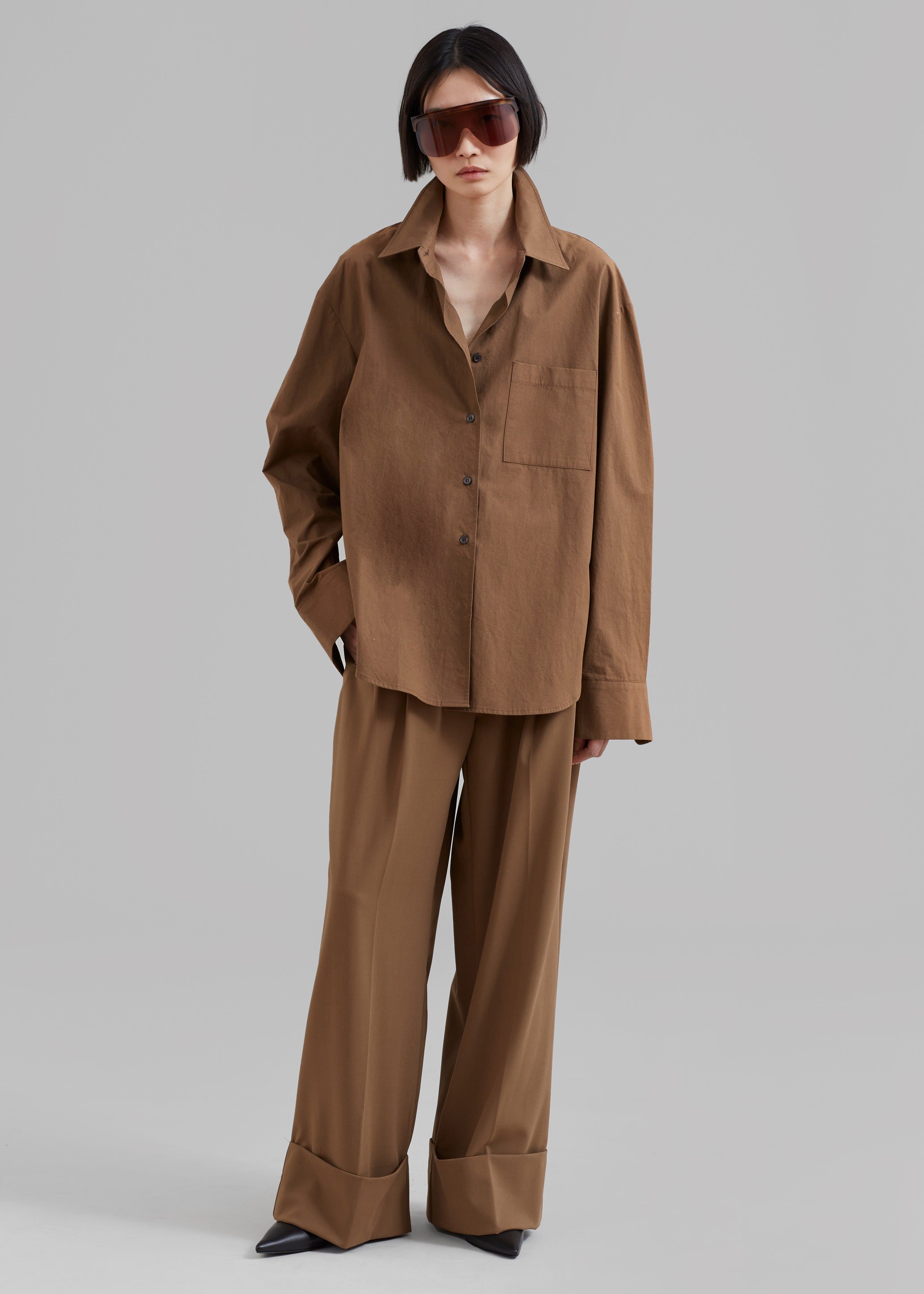 Dax Wide Cuff Trousers - Brown sold by Frankie Shop product image thumbnail 2