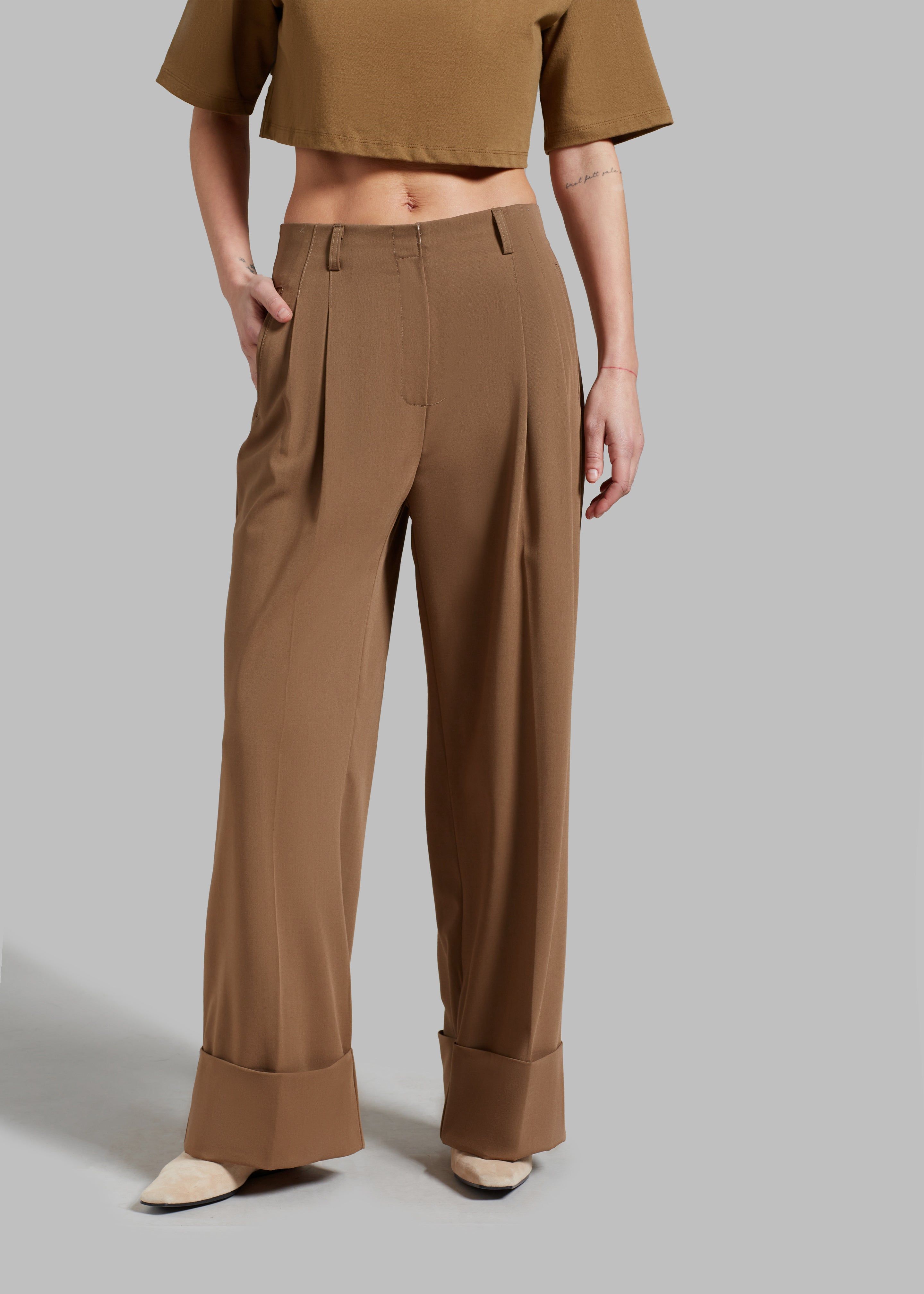 Dax Wide Cuff Trousers - Brown sold by Frankie Shop product image thumbnail 5