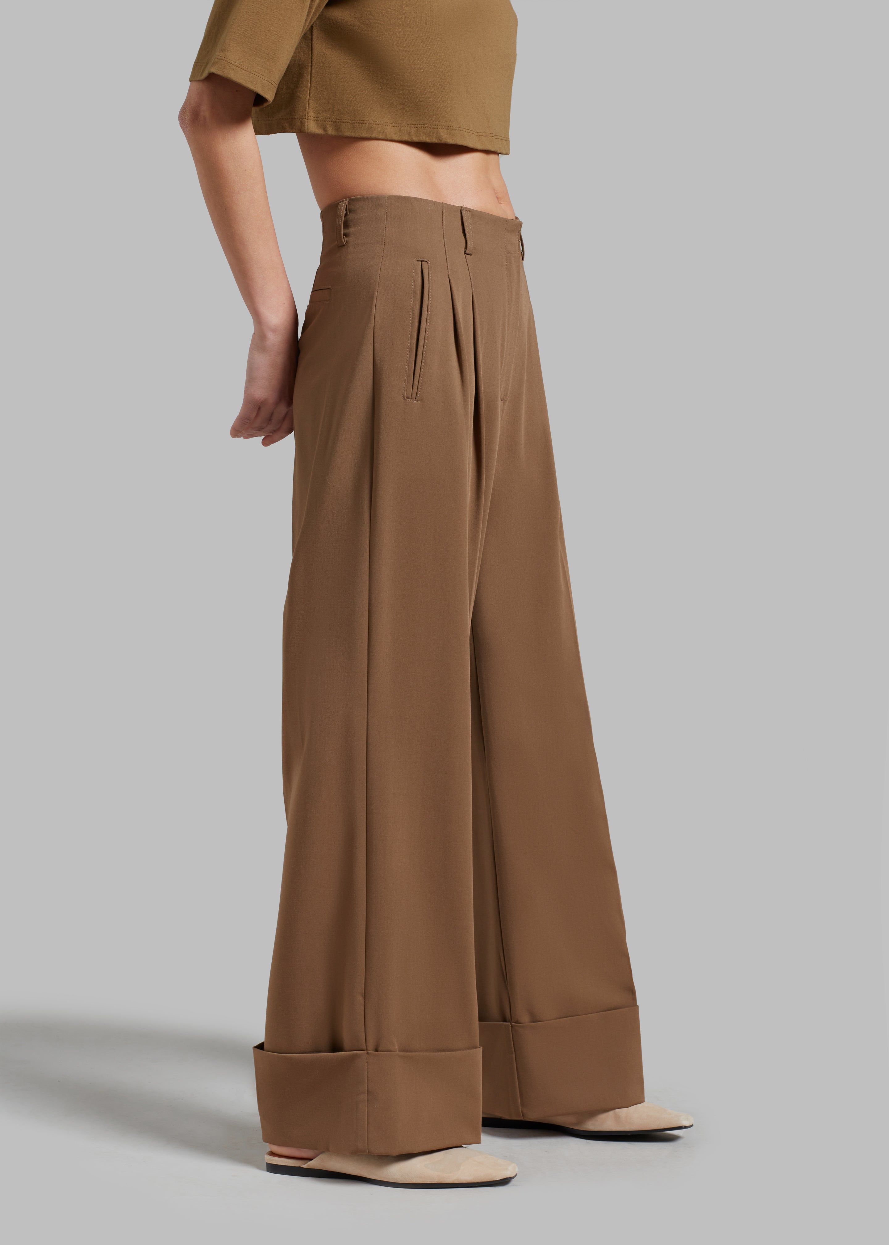 Dax Wide Cuff Trousers - Brown sold by Frankie Shop