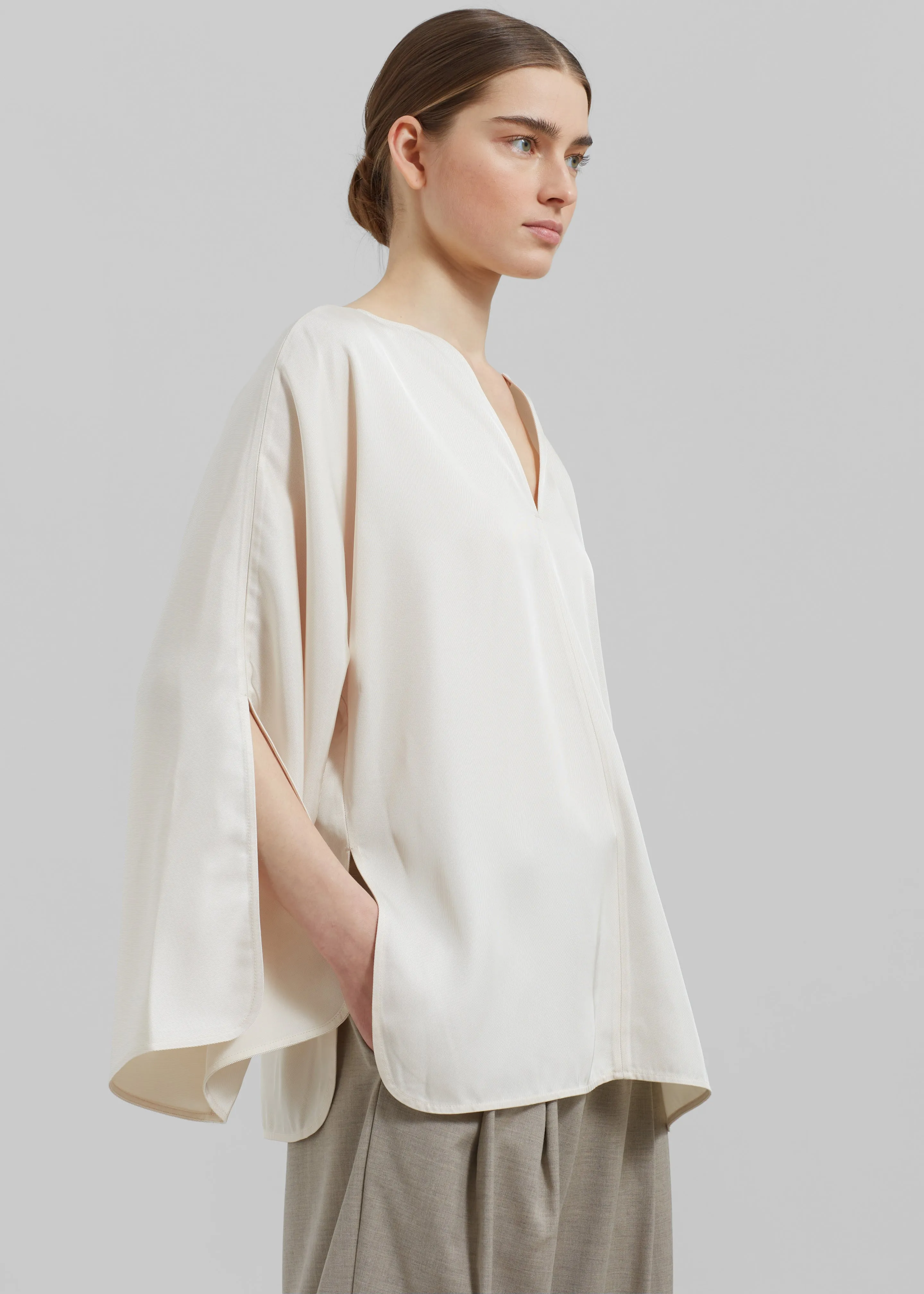 By Malene Birger Calias Top - Vanilla Cream sold by Frankie Shop