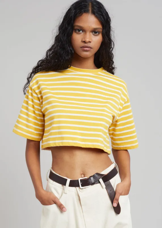 Karina Cropped T-Shirt - Yellow Gold/Off White sold by Frankie Shop