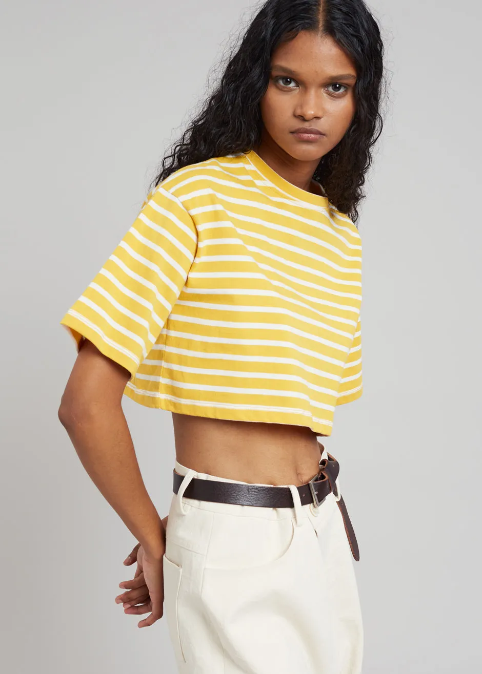 Karina Cropped T-Shirt - Yellow Gold/Off White sold by Frankie Shop product image thumbnail 3
