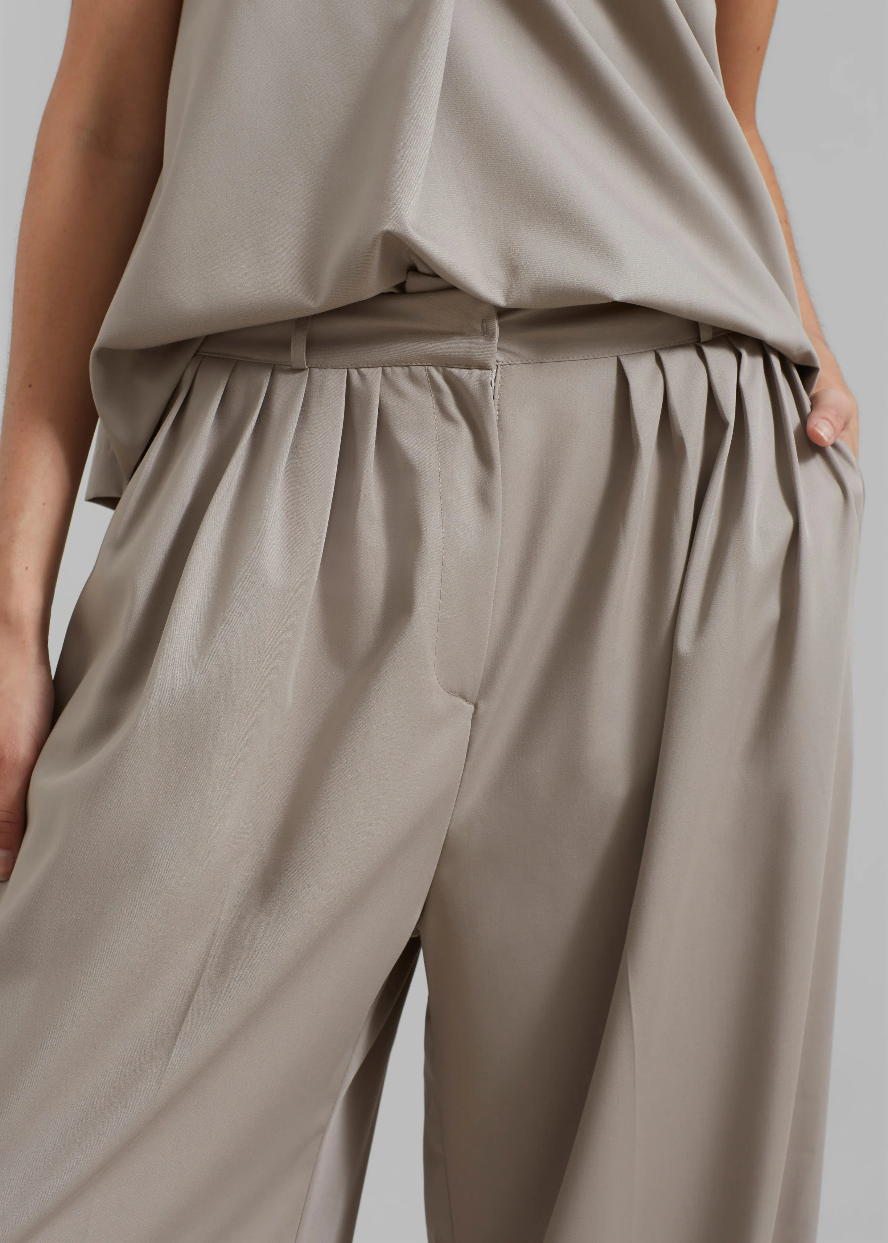 Catalina Pleated Trousers - Grey sold by Frankie Shop product image thumbnail 4