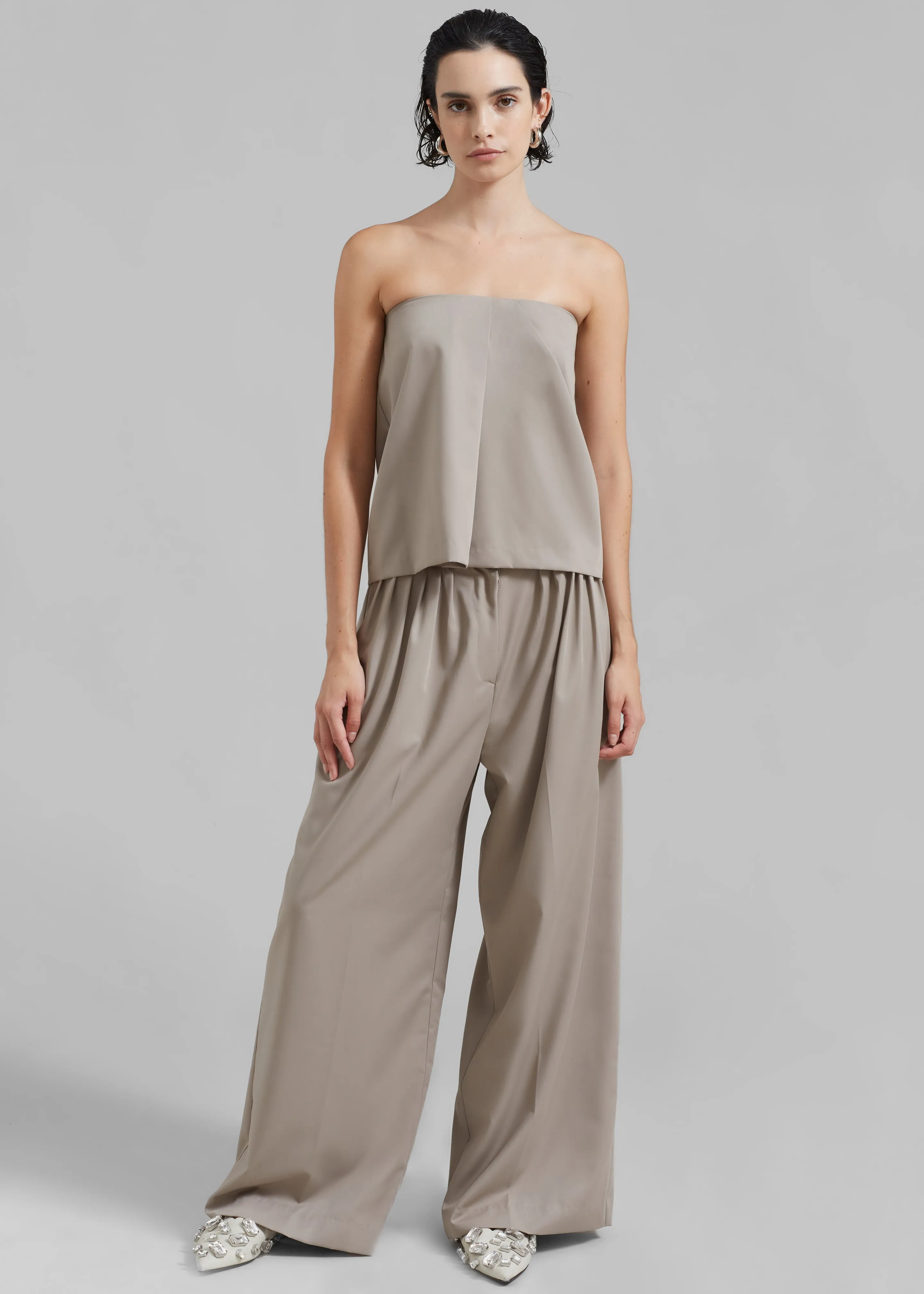 Catalina Pleated Trousers - Grey sold by Frankie Shop product image thumbnail 3
