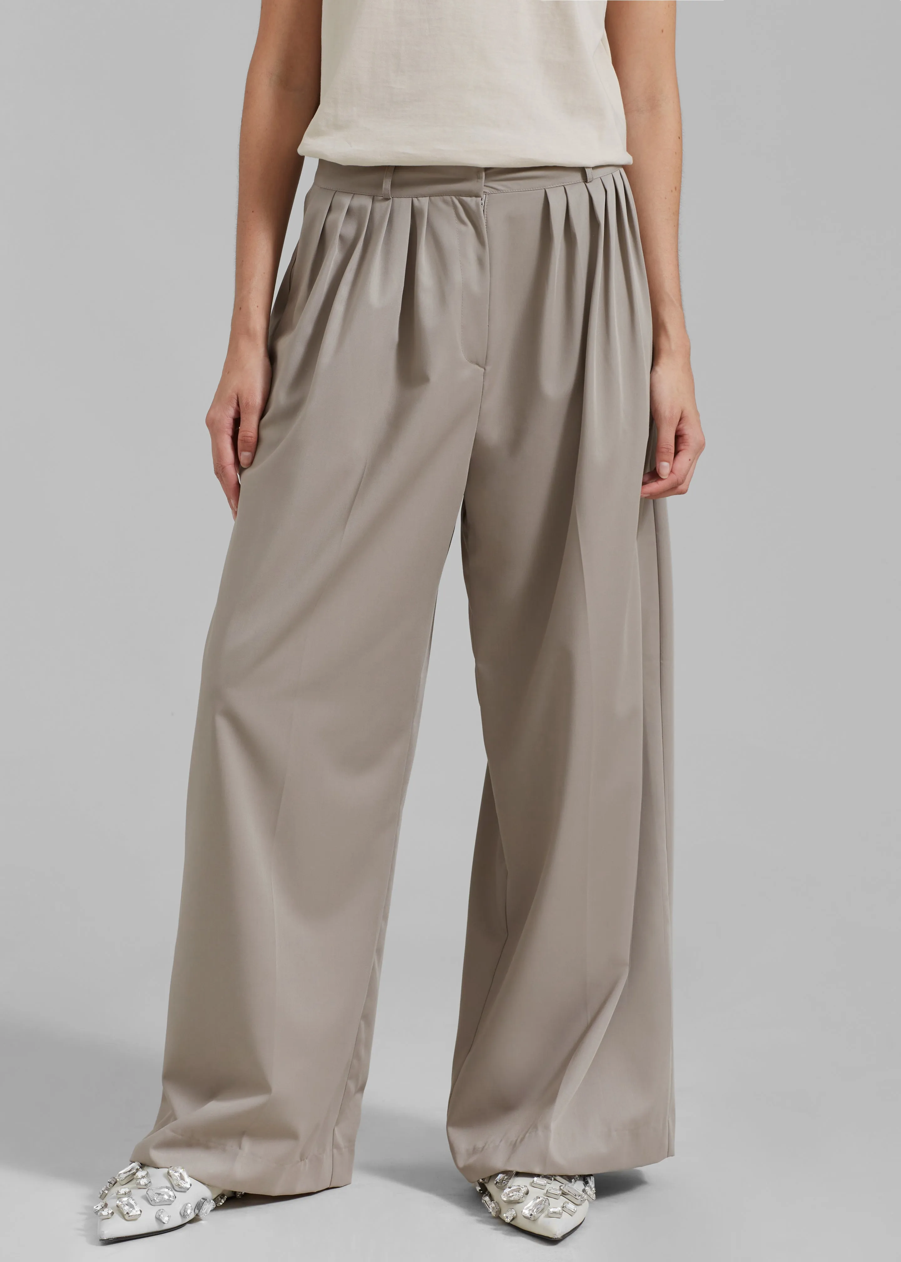 Catalina Pleated Trousers - Grey sold by Frankie Shop product image thumbnail 5