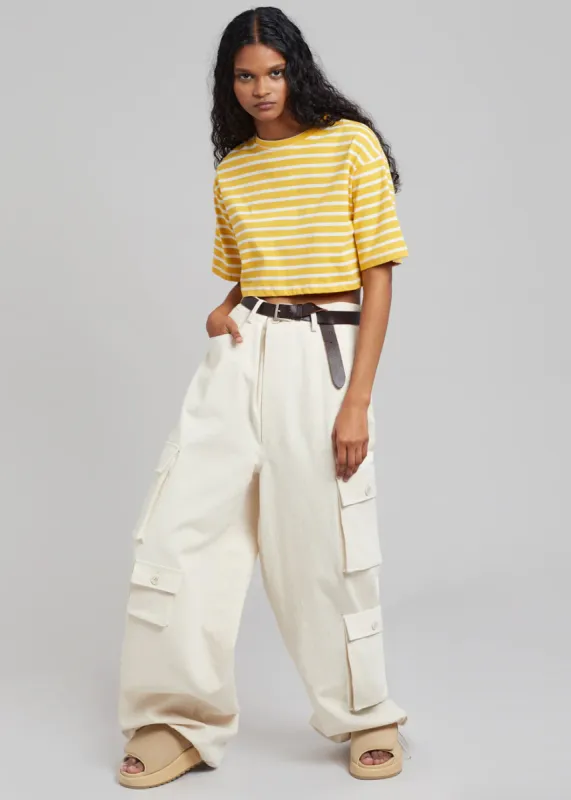 Hailey Oversized Cargo Pants - Beige sold by Frankie Shop