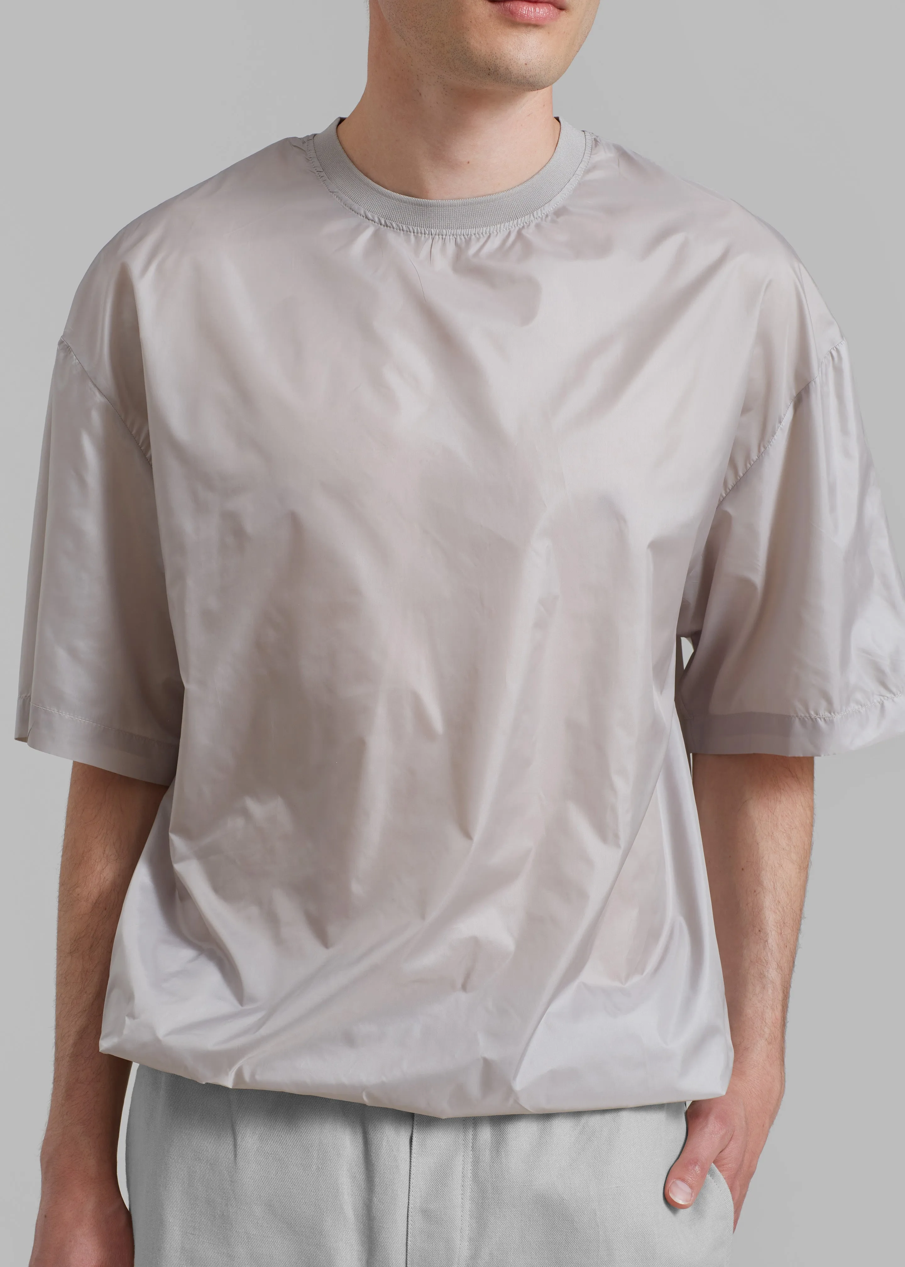 Amomento Glossy Drawstring Top - Grey Beige sold by Frankie Shop product image thumbnail 4