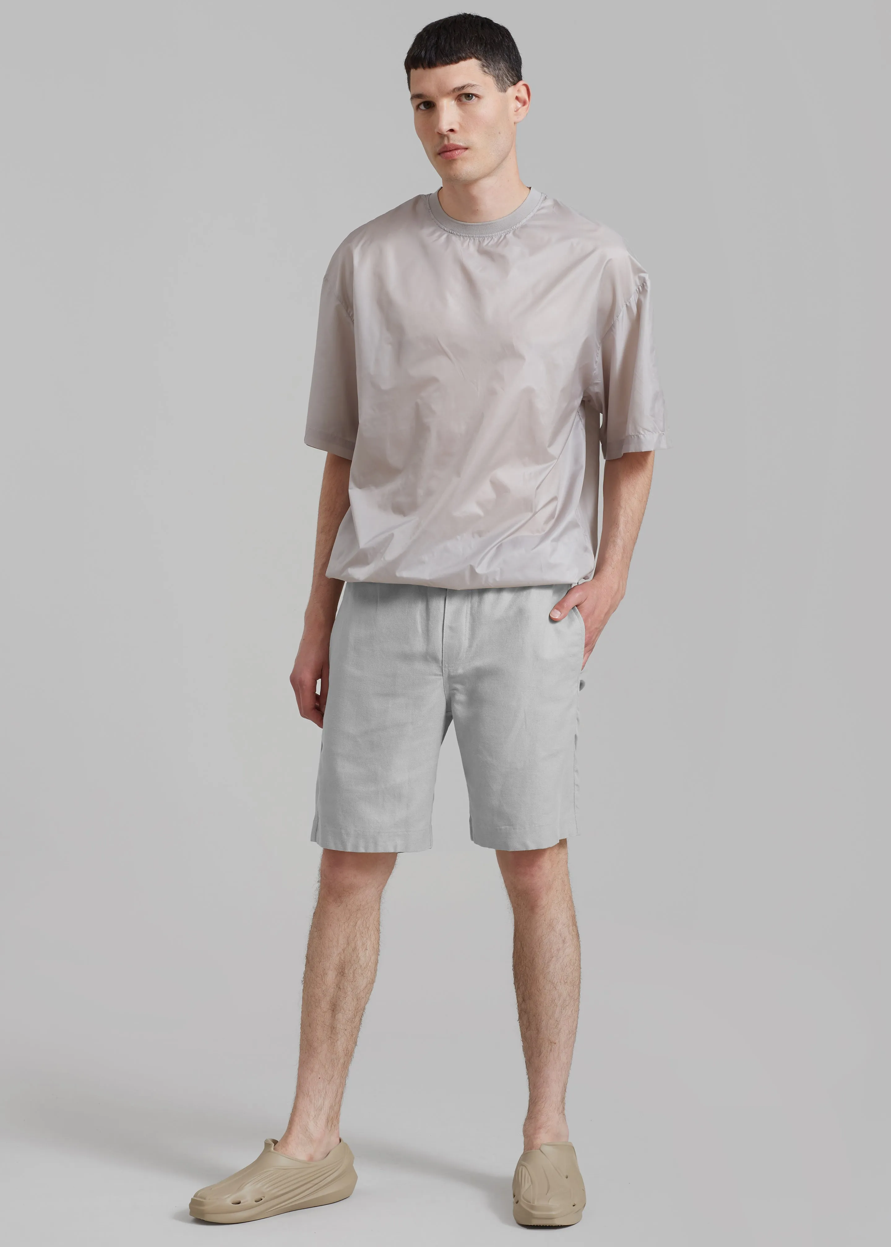 Amomento Glossy Drawstring Top - Grey Beige sold by Frankie Shop product image thumbnail 2