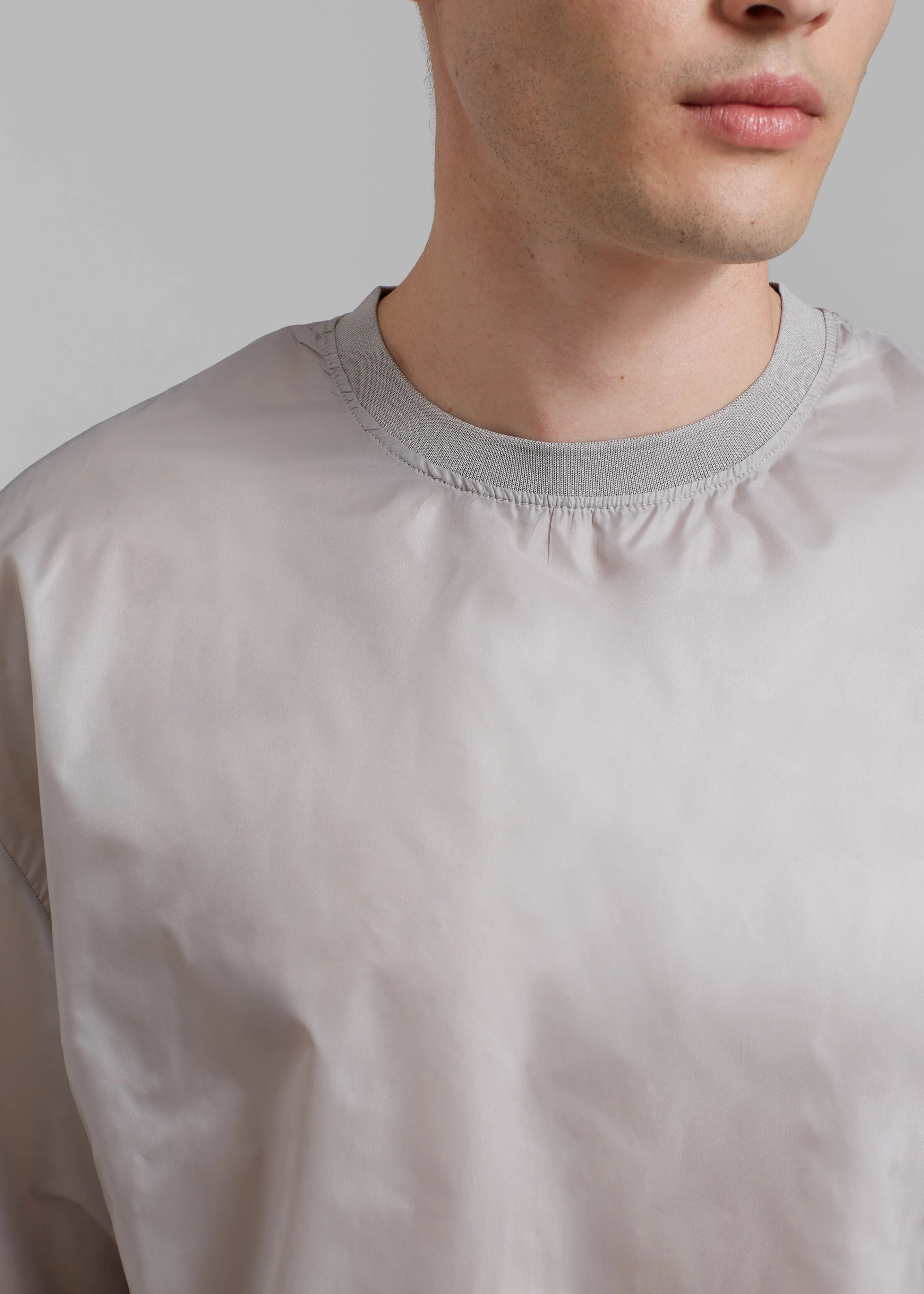 Amomento Glossy Drawstring Top - Grey Beige sold by Frankie Shop product image thumbnail 3