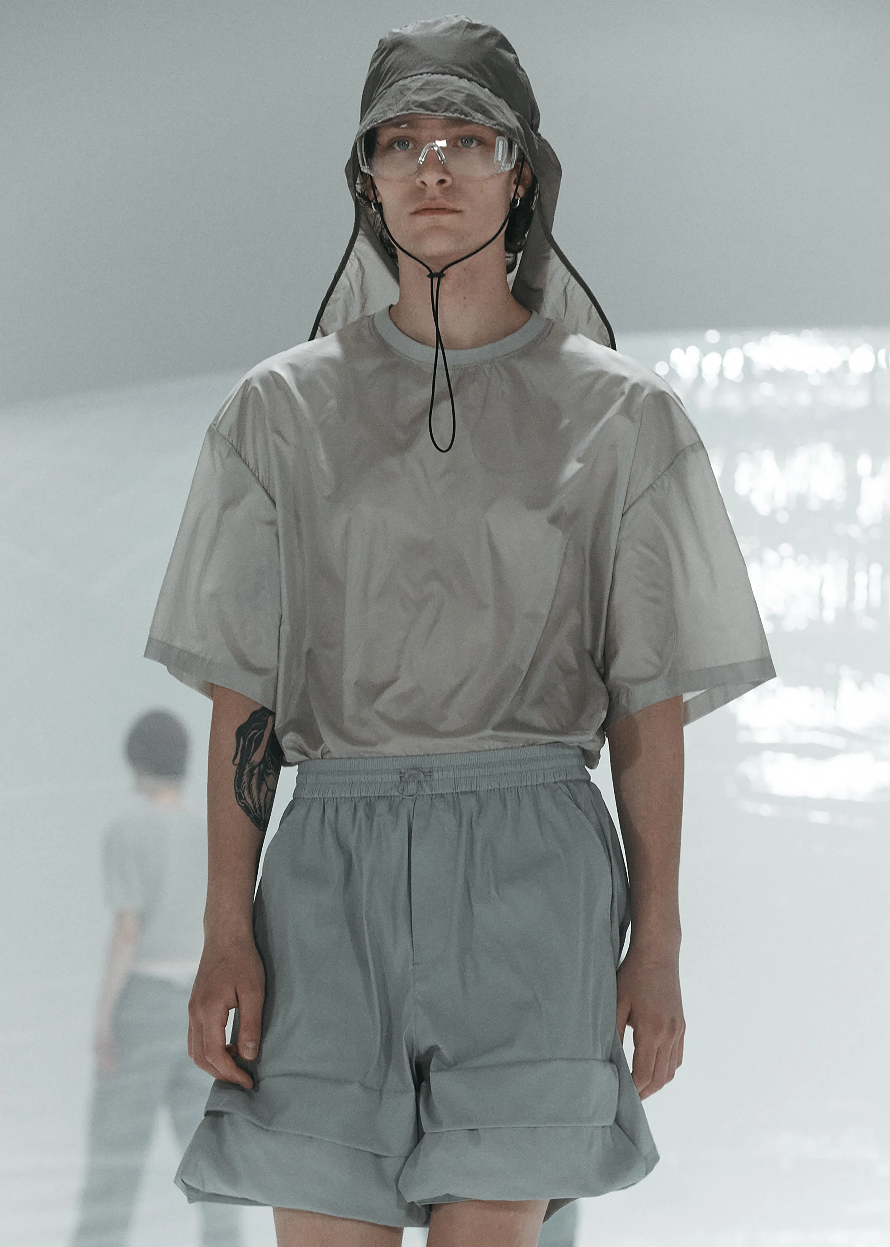 Amomento Glossy Drawstring Top - Grey Beige sold by Frankie Shop product image thumbnail 5