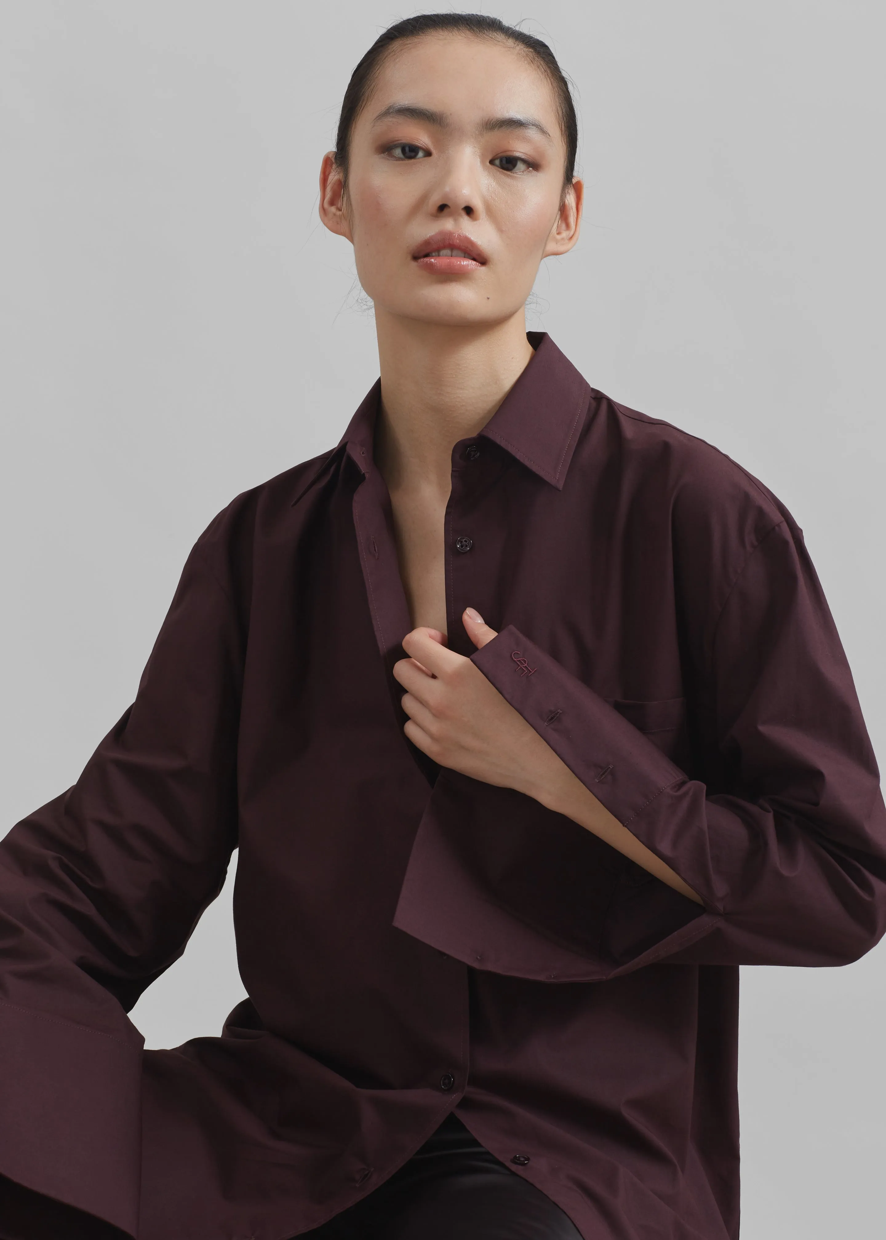 Helen Organic Cotton Long Shirt - Dark Plum sold by Frankie Shop product image thumbnail 2