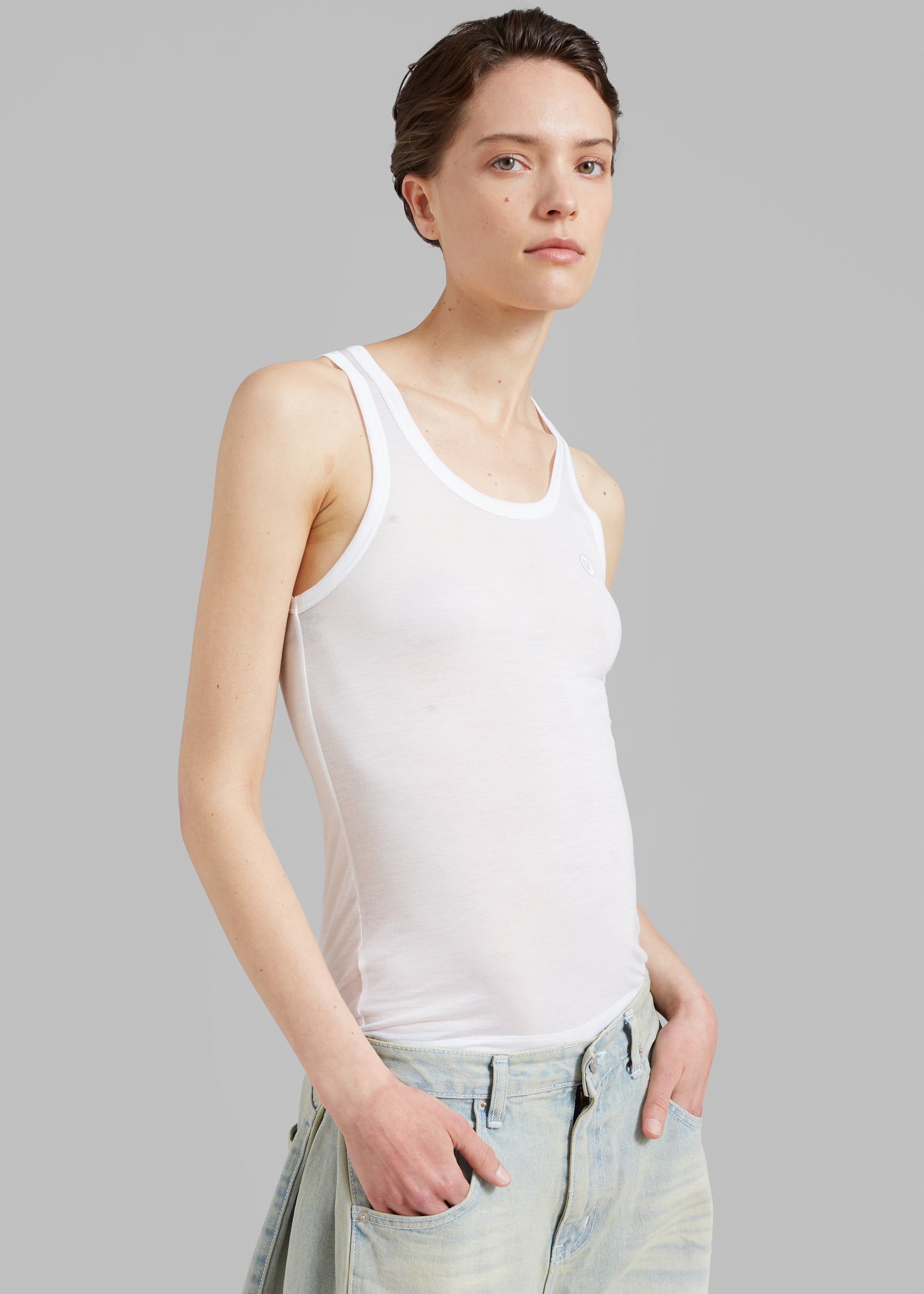 Coperni Lightweight Logo Tank Top - White sold by Frankie Shop