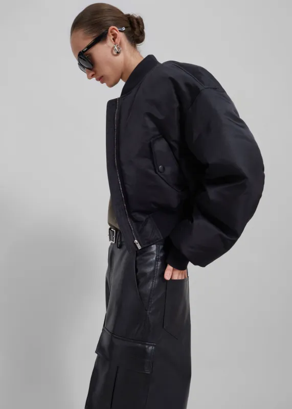 Houghton Cropped Bomber - Black sold by Frankie Shop