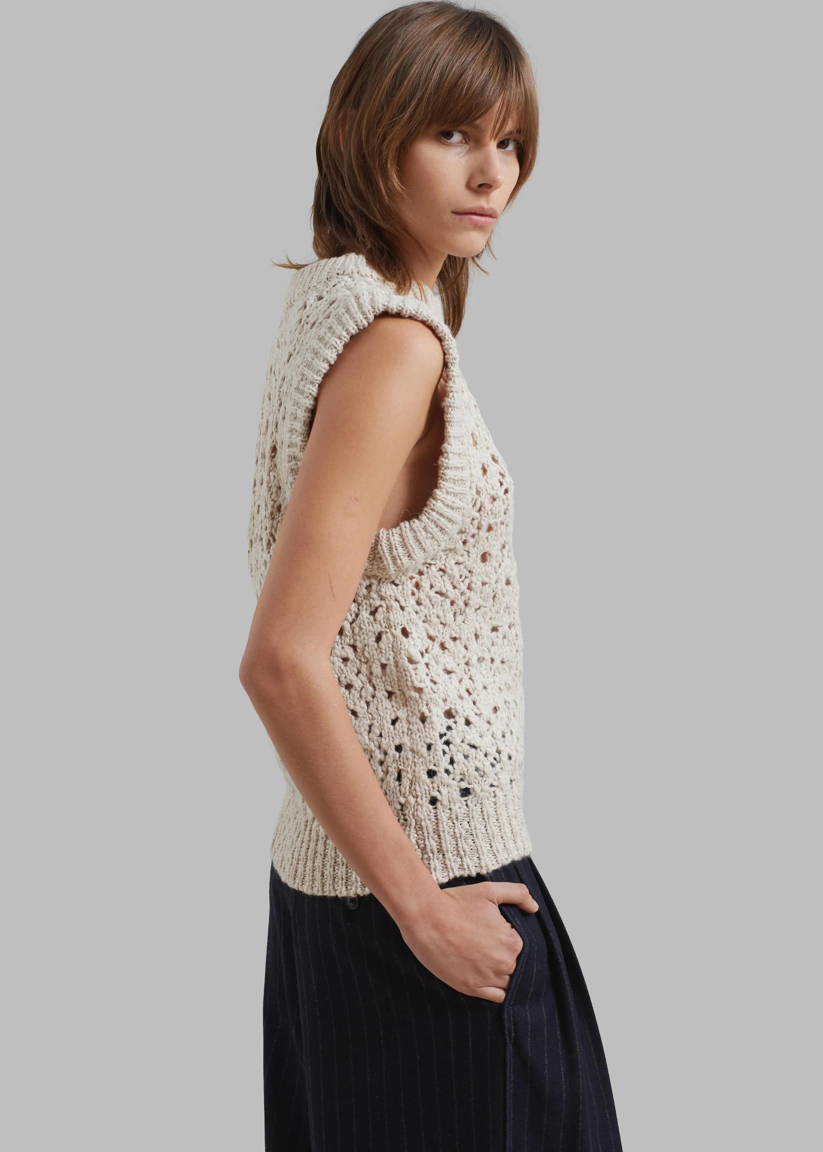 Amomento Crochet Vest - Beige sold by Frankie Shop product image thumbnail 2