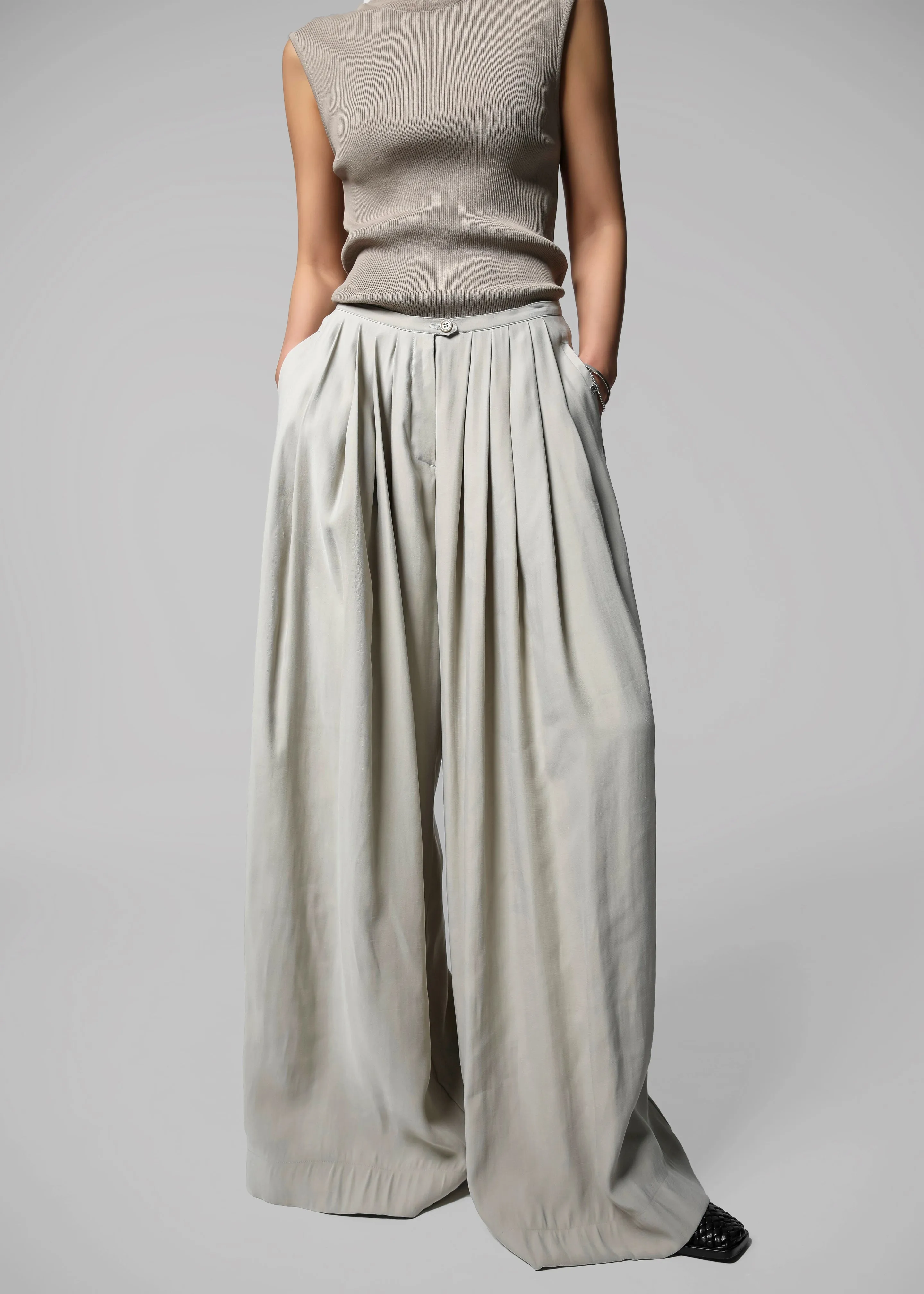 Sloane Wide Leg Trousers - Grey sold by Frankie Shop product image thumbnail 2