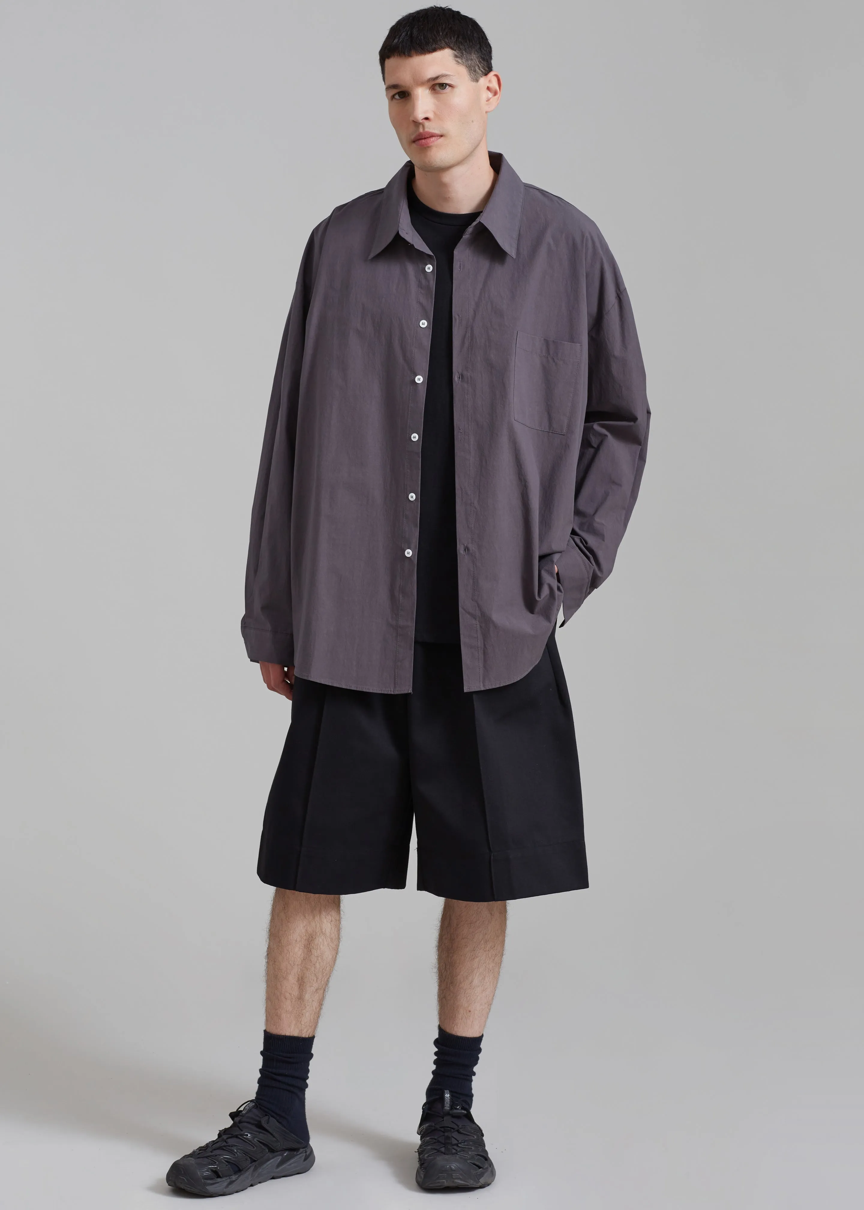 Darren Oversized Shirt - Charcoal sold by Frankie Shop