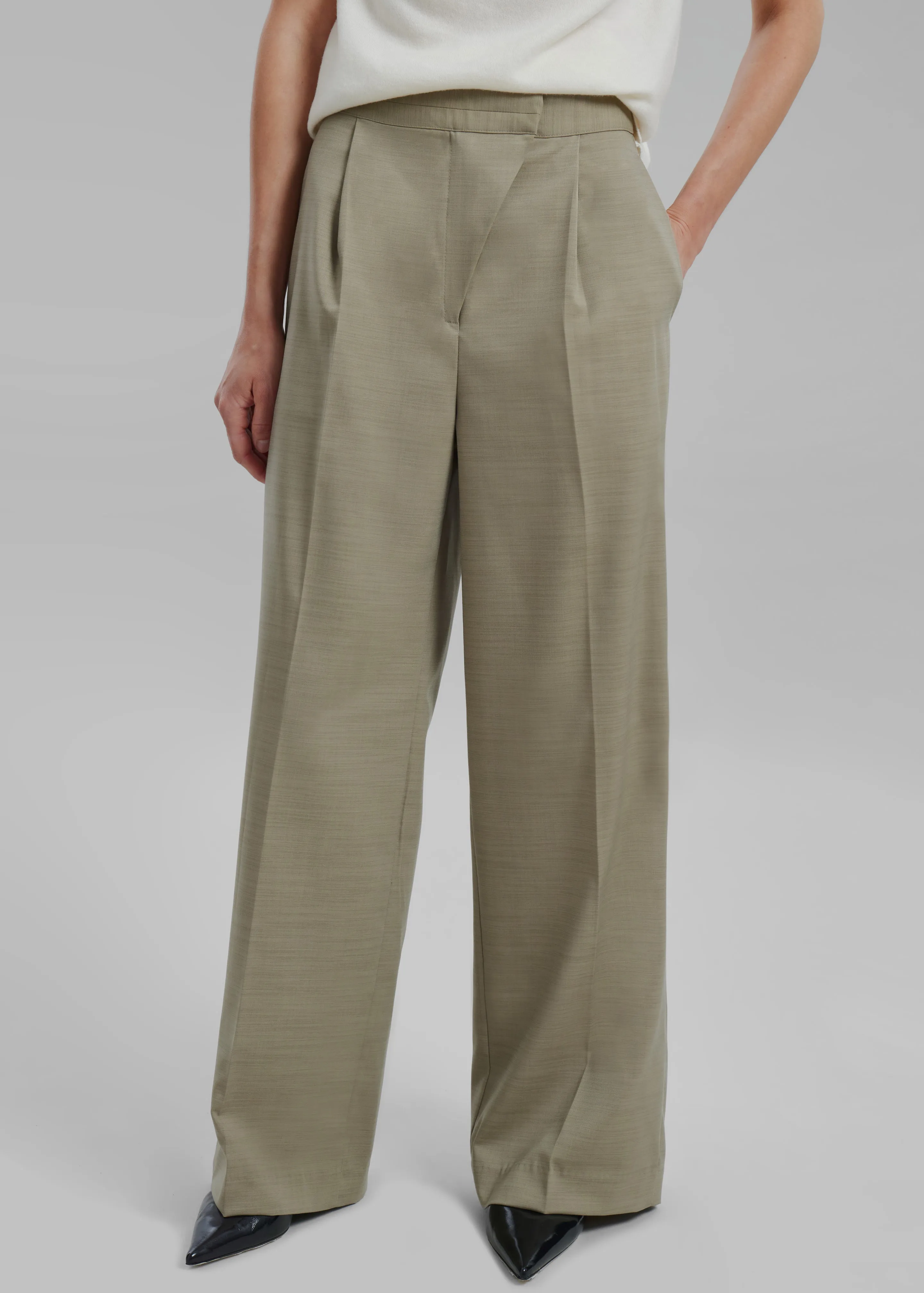 Alia Wide Leg Trousers - Beige sold by Frankie Shop product image thumbnail 2