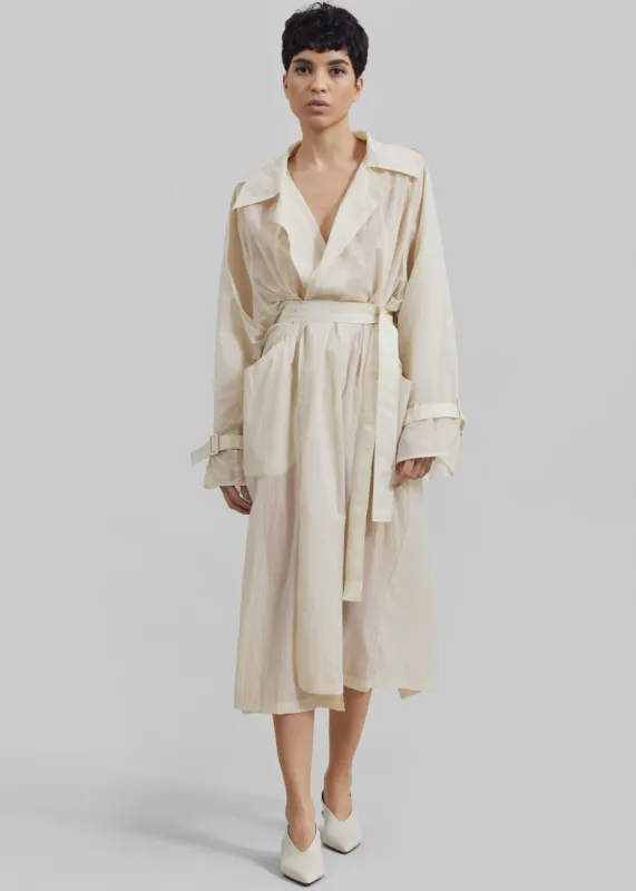 Sal Trench Coat Ivory Parallel