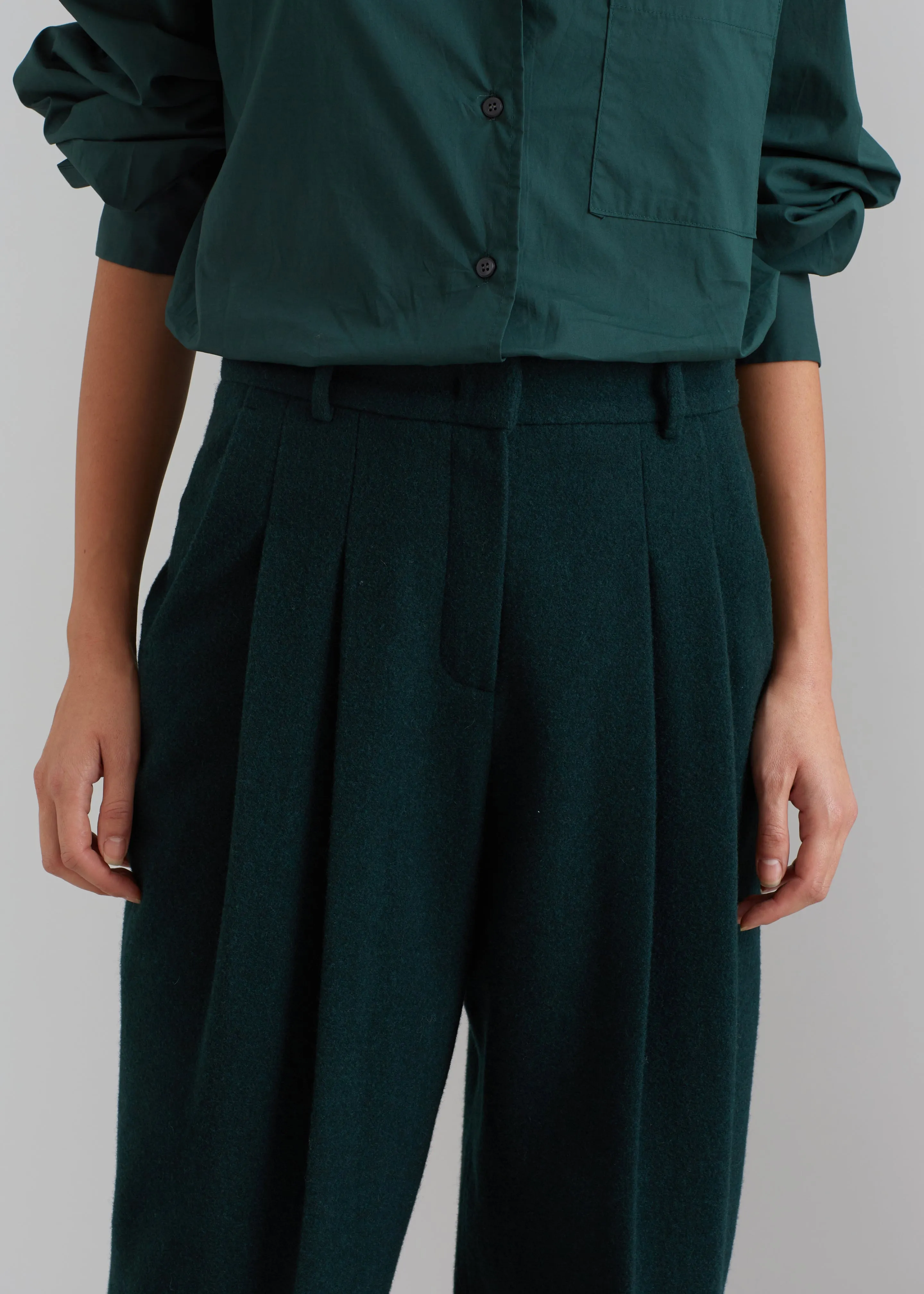 Layton Wool Suit Pants - Bottle Green sold by Frankie Shop product image thumbnail 4