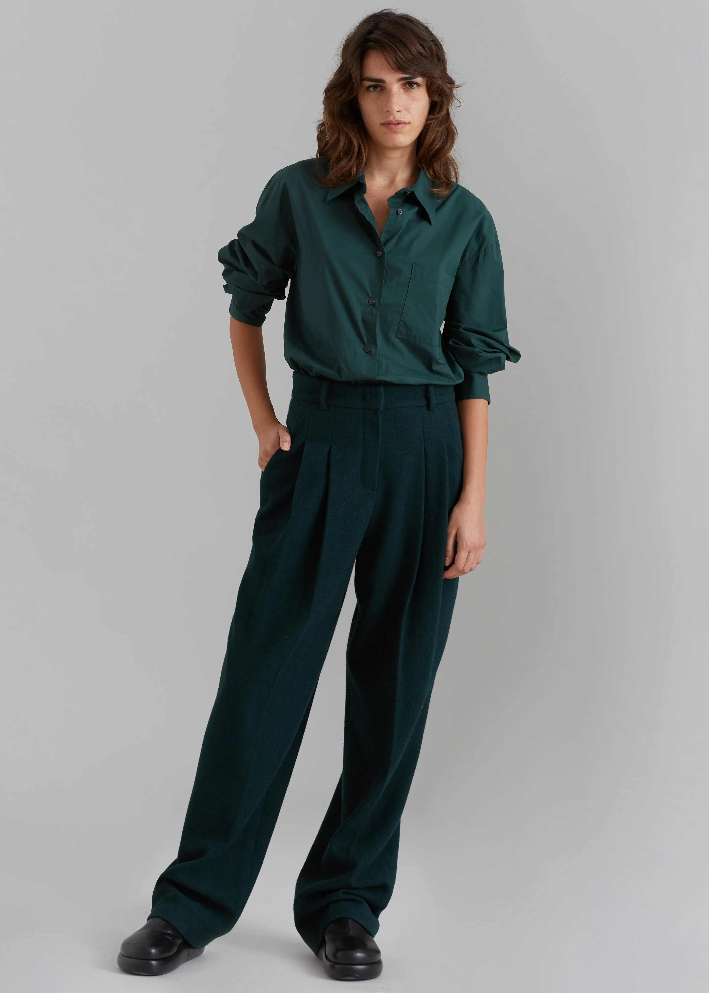 Layton Wool Suit Pants - Bottle Green sold by Frankie Shop