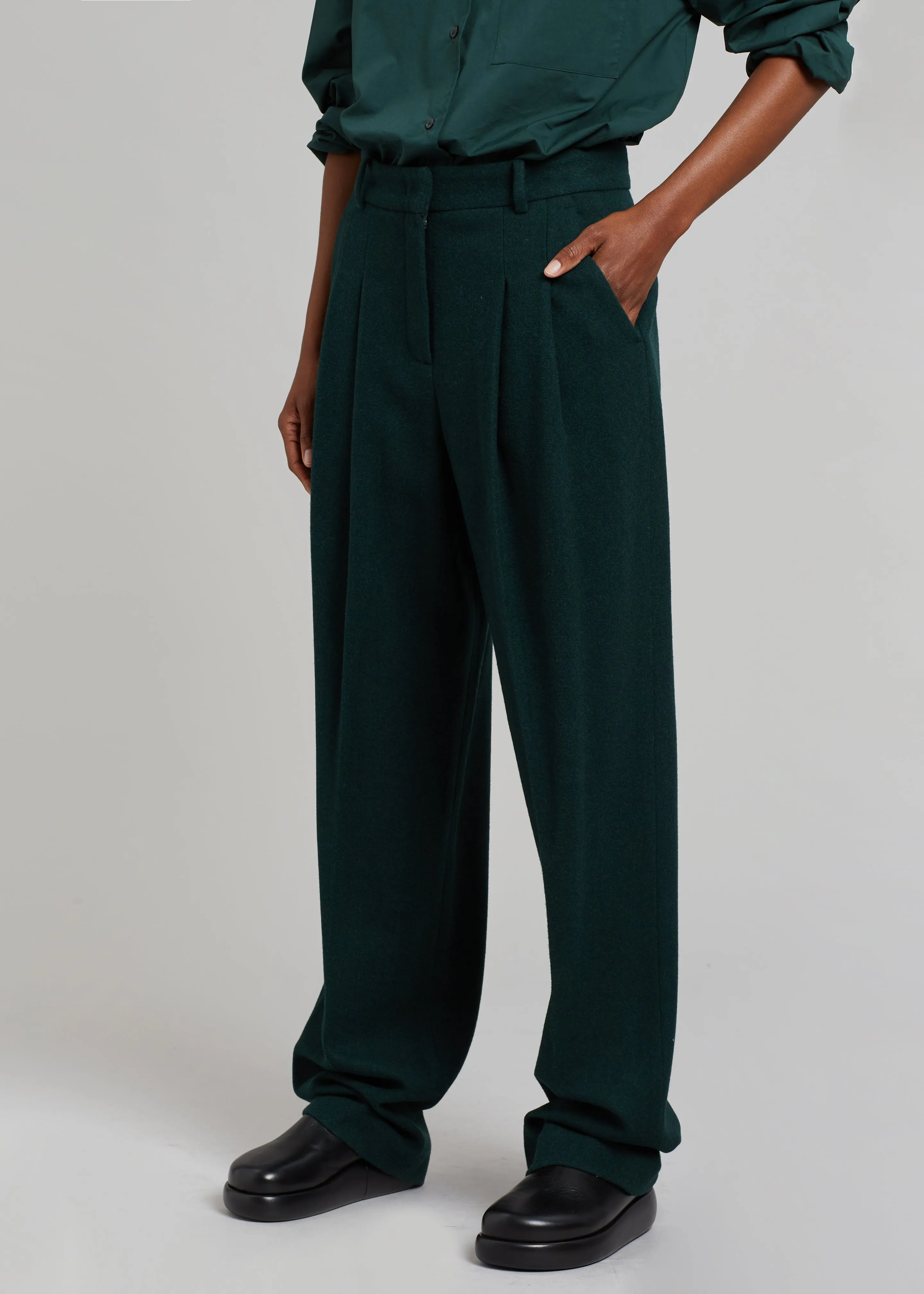 Layton Wool Suit Pants - Bottle Green sold by Frankie Shop product image thumbnail 2
