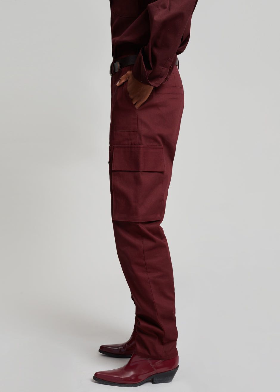 Carrie Twill Cargo Pants - Burgundy sold by Frankie Shop product image thumbnail 4