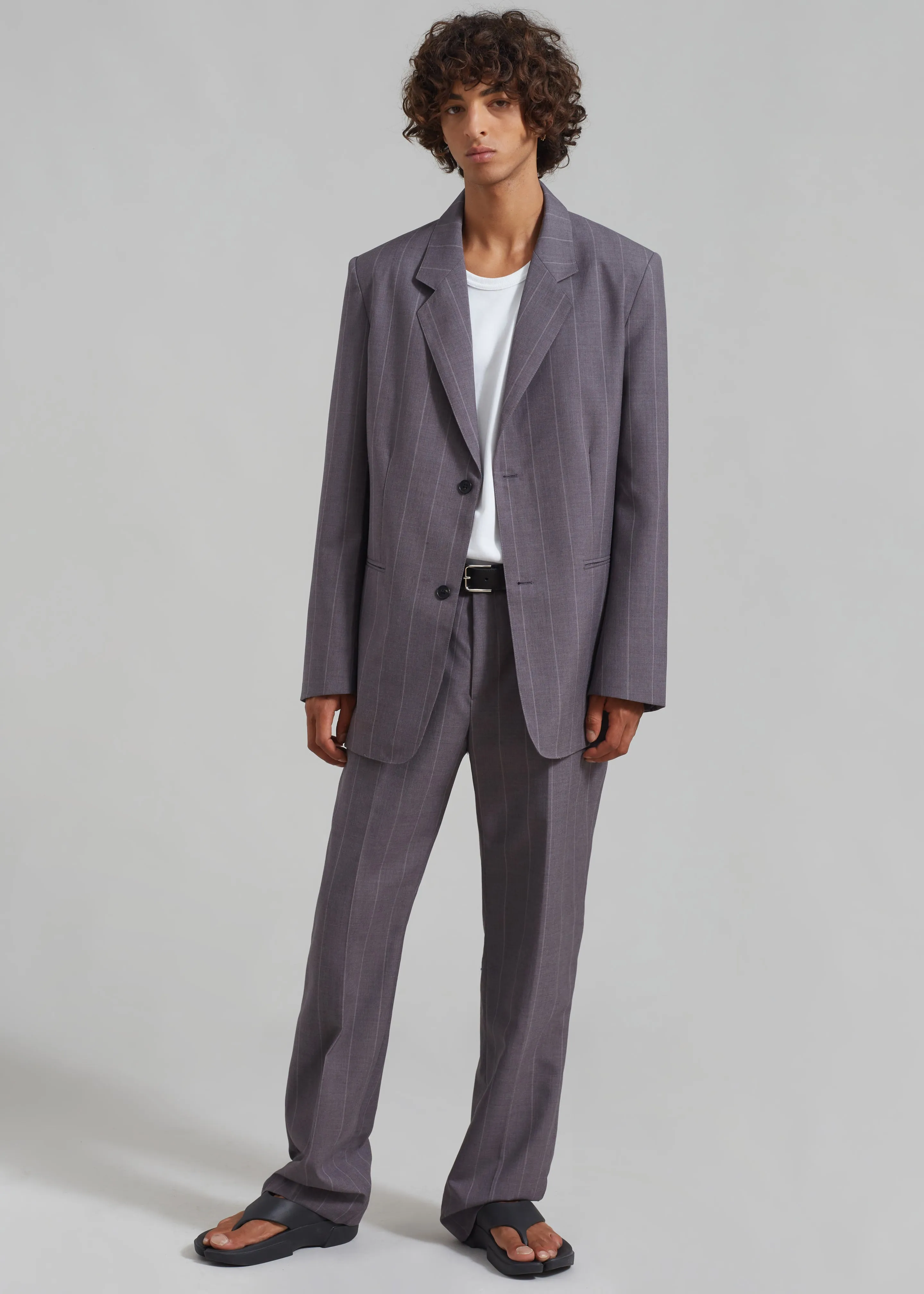 Boone Suit Pants - Grey Stripe sold by Frankie Shop product image thumbnail 5