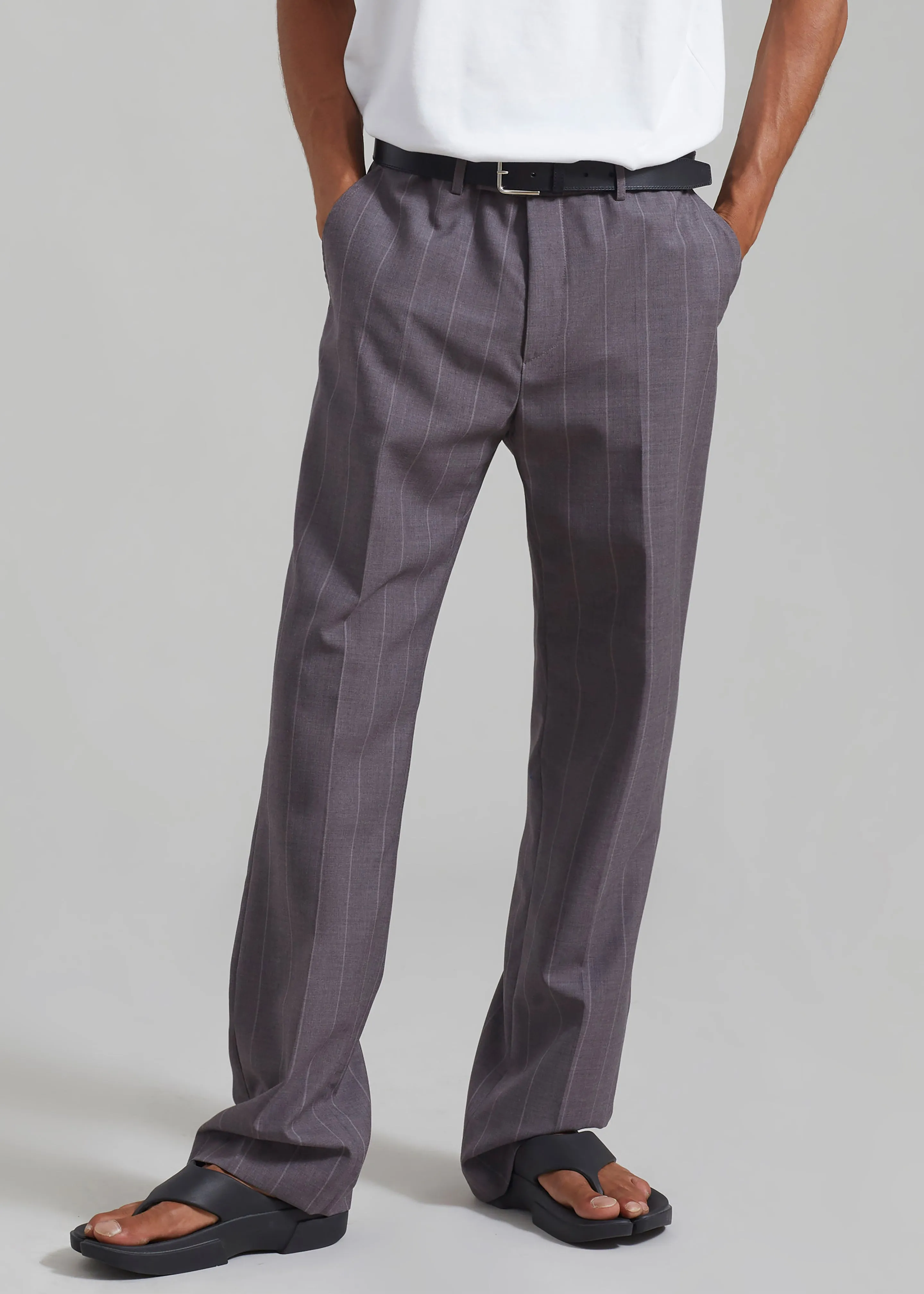 Boone Suit Pants - Grey Stripe sold by Frankie Shop